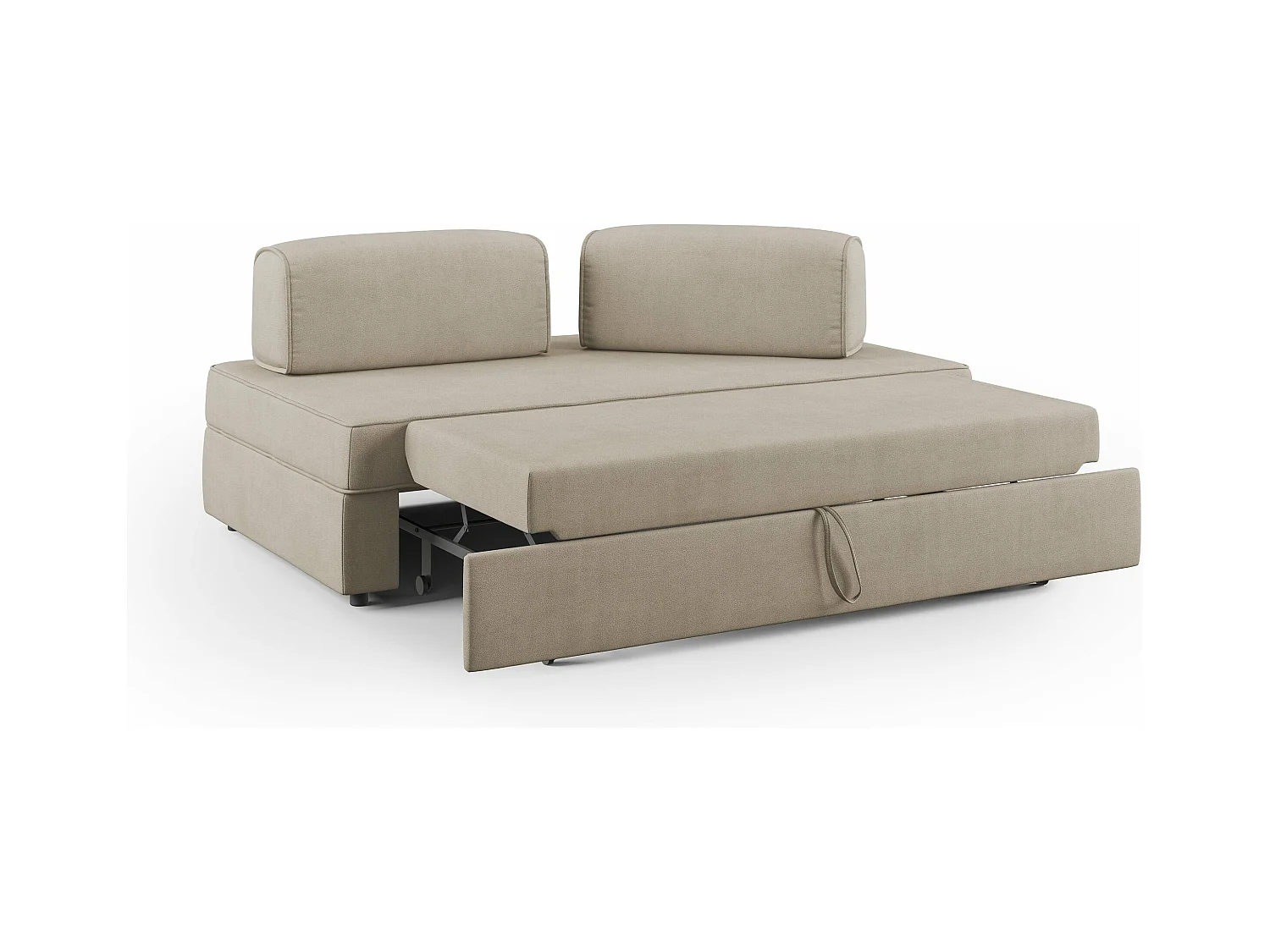 Liberty Canapé sans pouf amovible et dossier amovible en tissu imperméable T02 160 cm beige