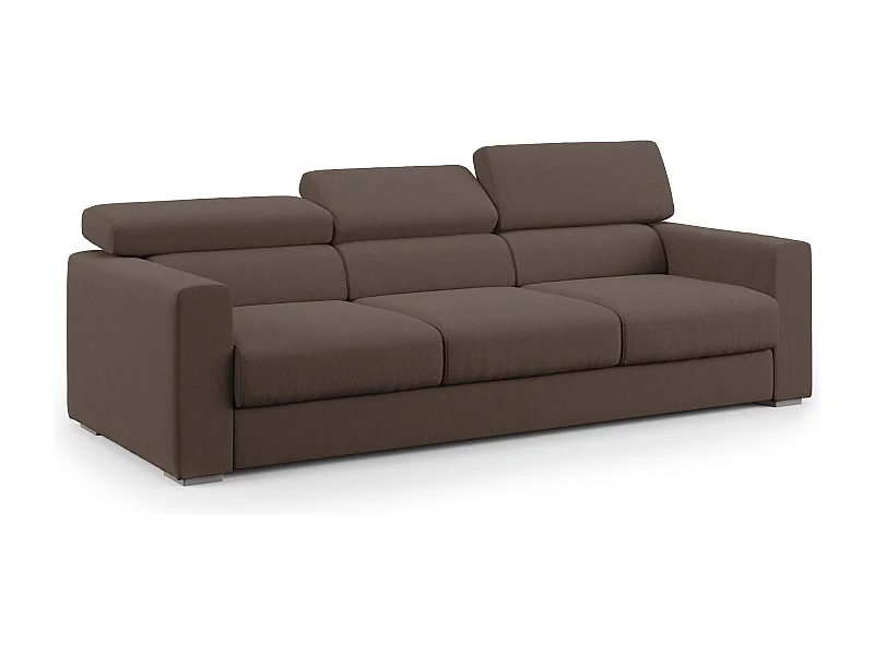 Dylan 3-Sitzer-Sofa mit Bettkastenauszug aus wasserfestem Baumwollartigem Stoff T13 240 cm braun