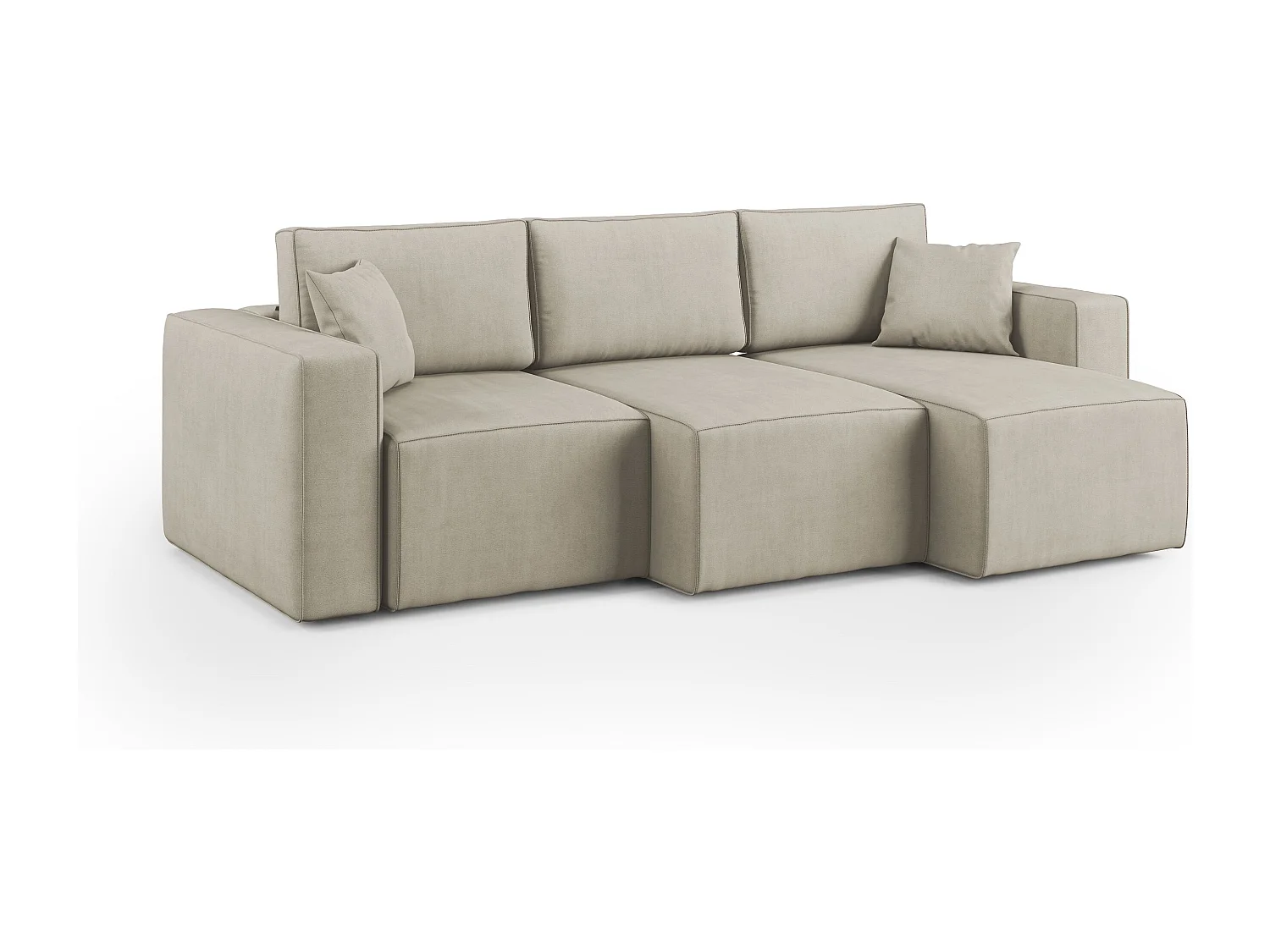 Morfeo Sofa mit 3 asuziehbaren Sitzen aus weichem wasserfestem Stoffe T02 245 cm beige
