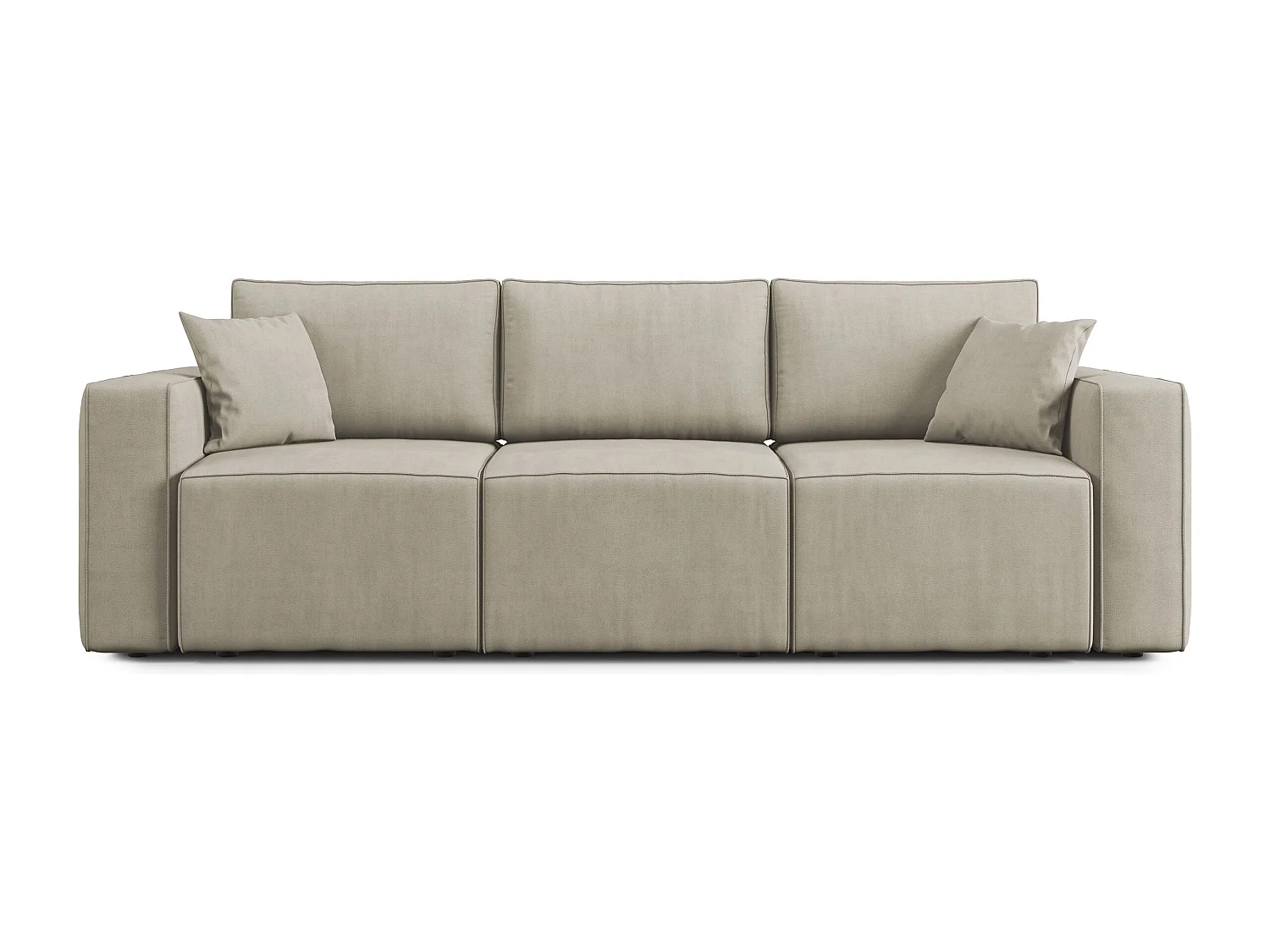 Morfeo Sofa mit 3 asuziehbaren Sitzen aus weichem wasserfestem Stoffe T02 245 cm beige