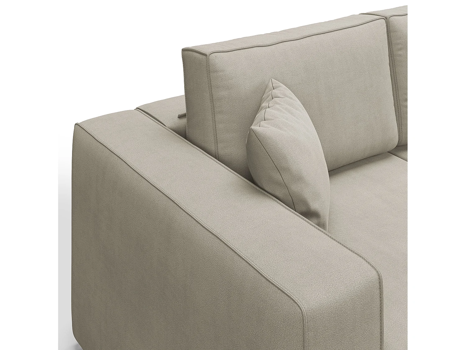 Morfeo Sofa mit 3 asuziehbaren Sitzen aus weichem wasserfestem Stoffe T02 245 cm beige