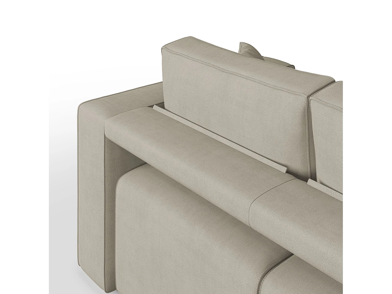 Morfeo Sofa mit 3 asuziehbaren Sitzen aus weichem wasserfestem Stoffe T02 245 cm beige