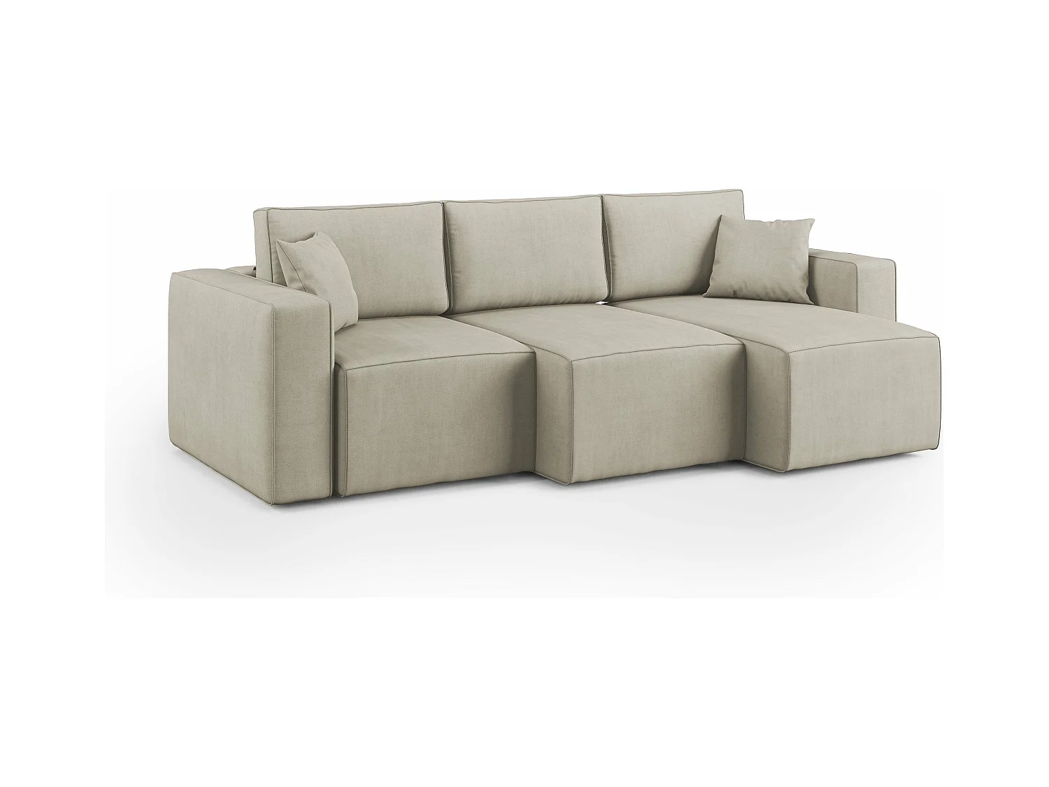 Morfeo Canapé avec 3 assises amovibles en tissu doux imperméable T02 245 cm beige