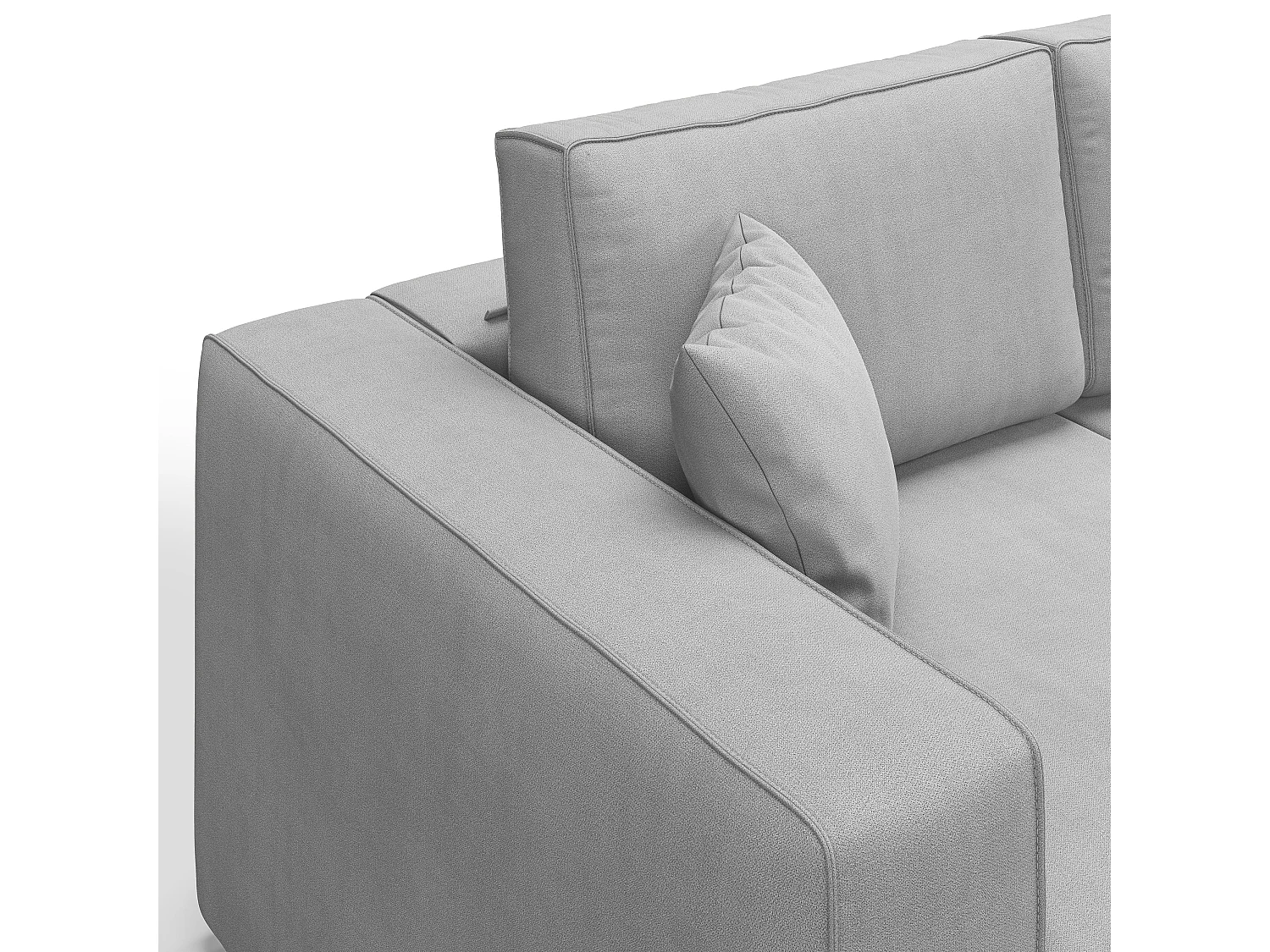 Morfeo Sofa mit 3 asuziehbaren Sitzen aus weichem wasserfestem Stoff T02 245 cm hellgrau