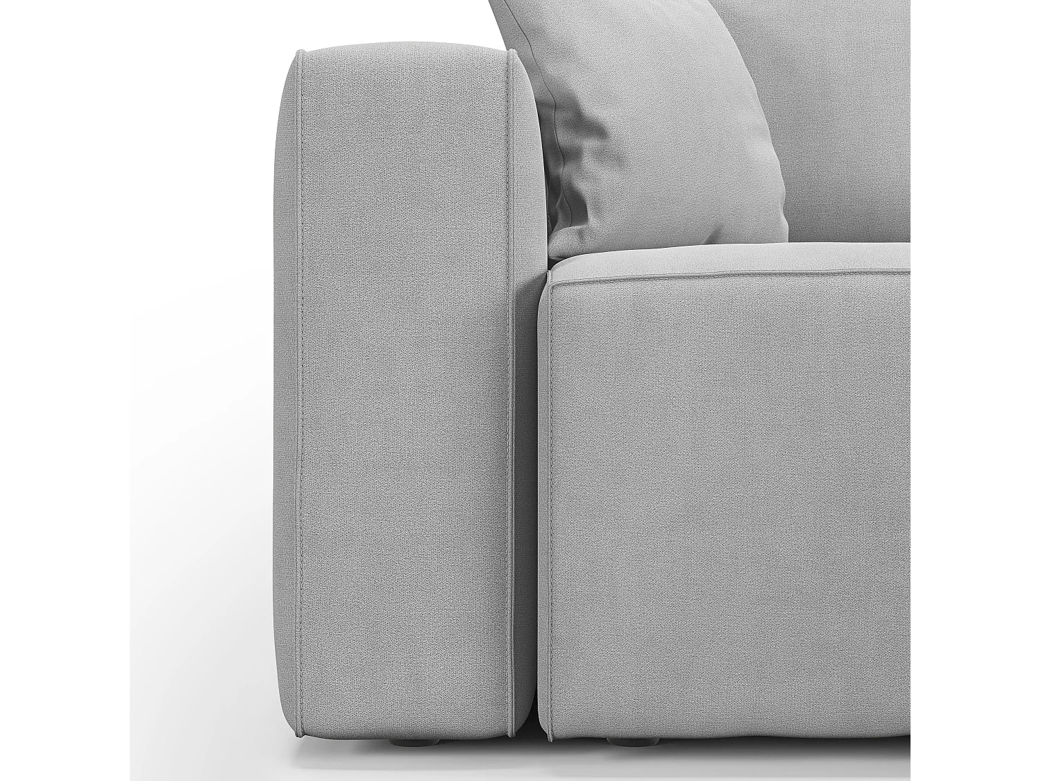 Morfeo Sofa mit 3 asuziehbaren Sitzen aus weichem wasserfestem Stoff T02 245 cm hellgrau