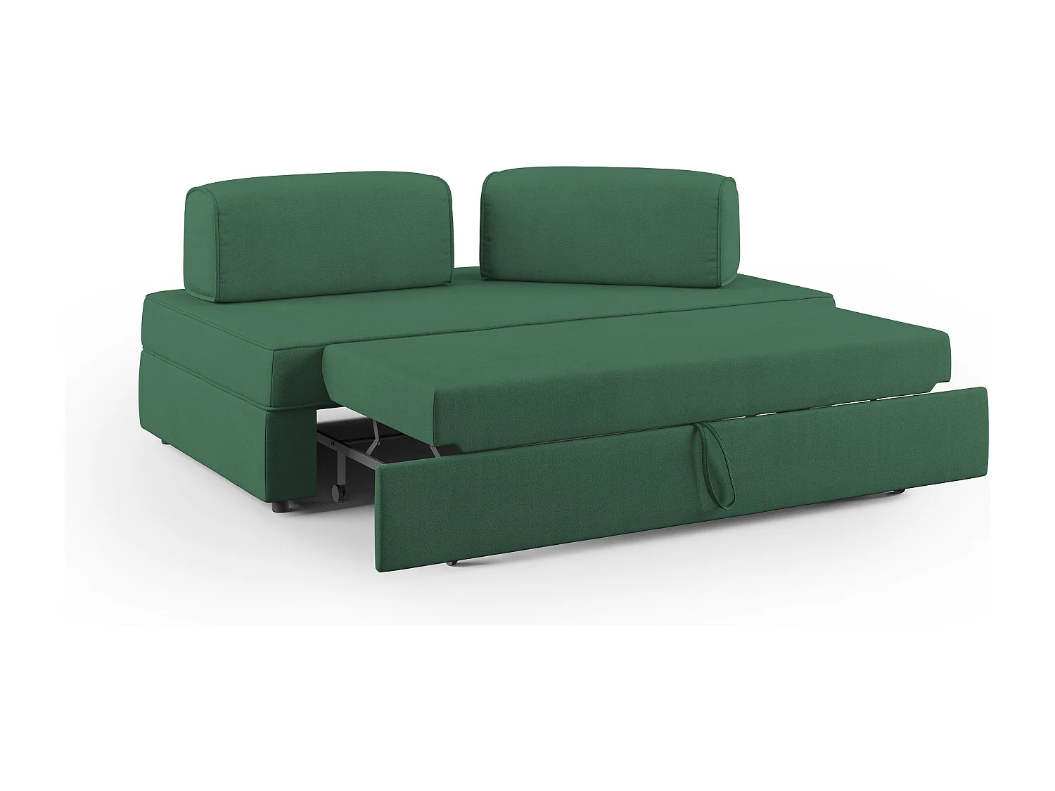 Liberty Divano senza pouf estraibile e schienali movibili in tessuto morbido impermeabile T02 160 cm verde
