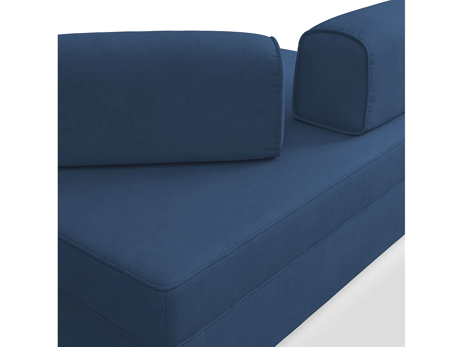Liberty Sofa mit ausziehbarer Ottomane und beweglichen Rückenlehnen aus weichem wasserfestem Stoff T02 200 cm blau