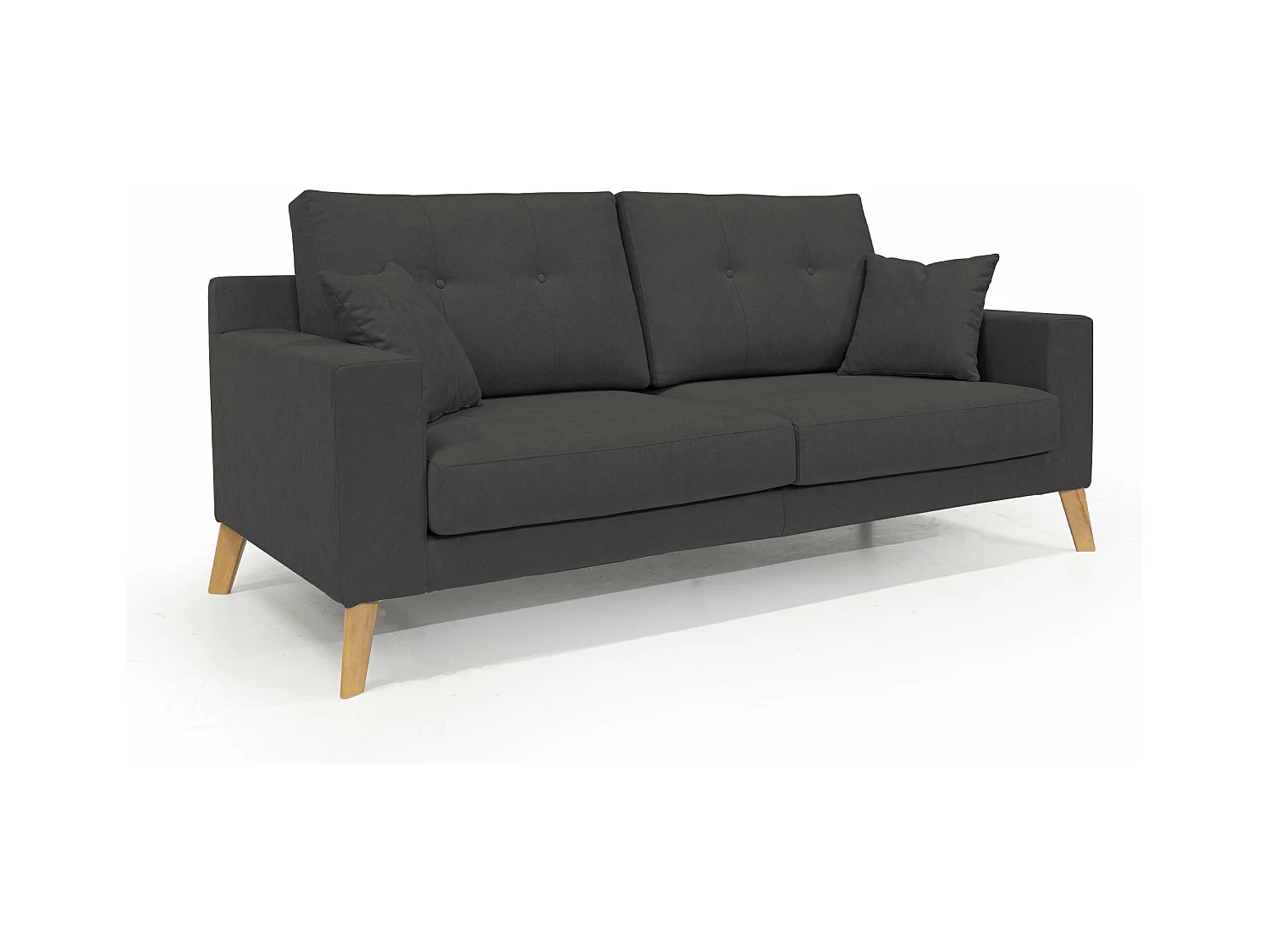 Danish Canapé moderne en tissu doux imperméable T02 146 cm noir