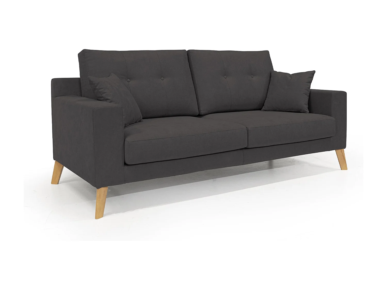 Danish modernes Sofa aus weichem, wasserfestem Stoff T02 146 cm schwarz
