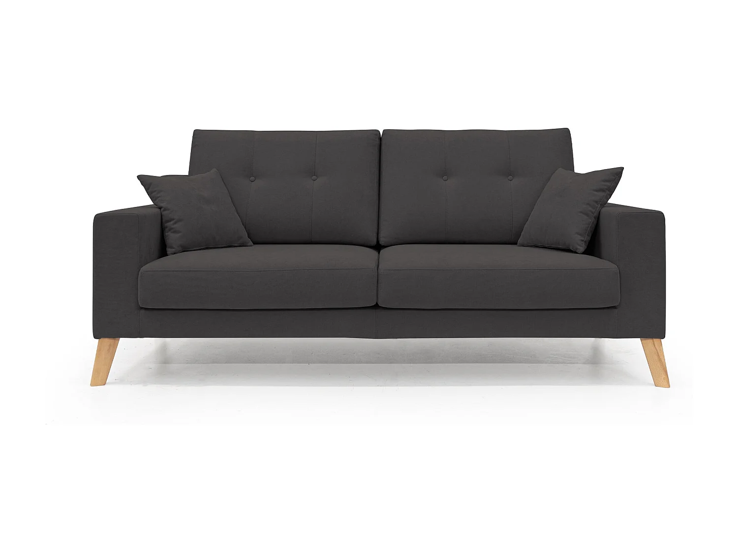 Danish modernes Sofa aus weichem, wasserfestem Stoff T02 146 cm schwarz