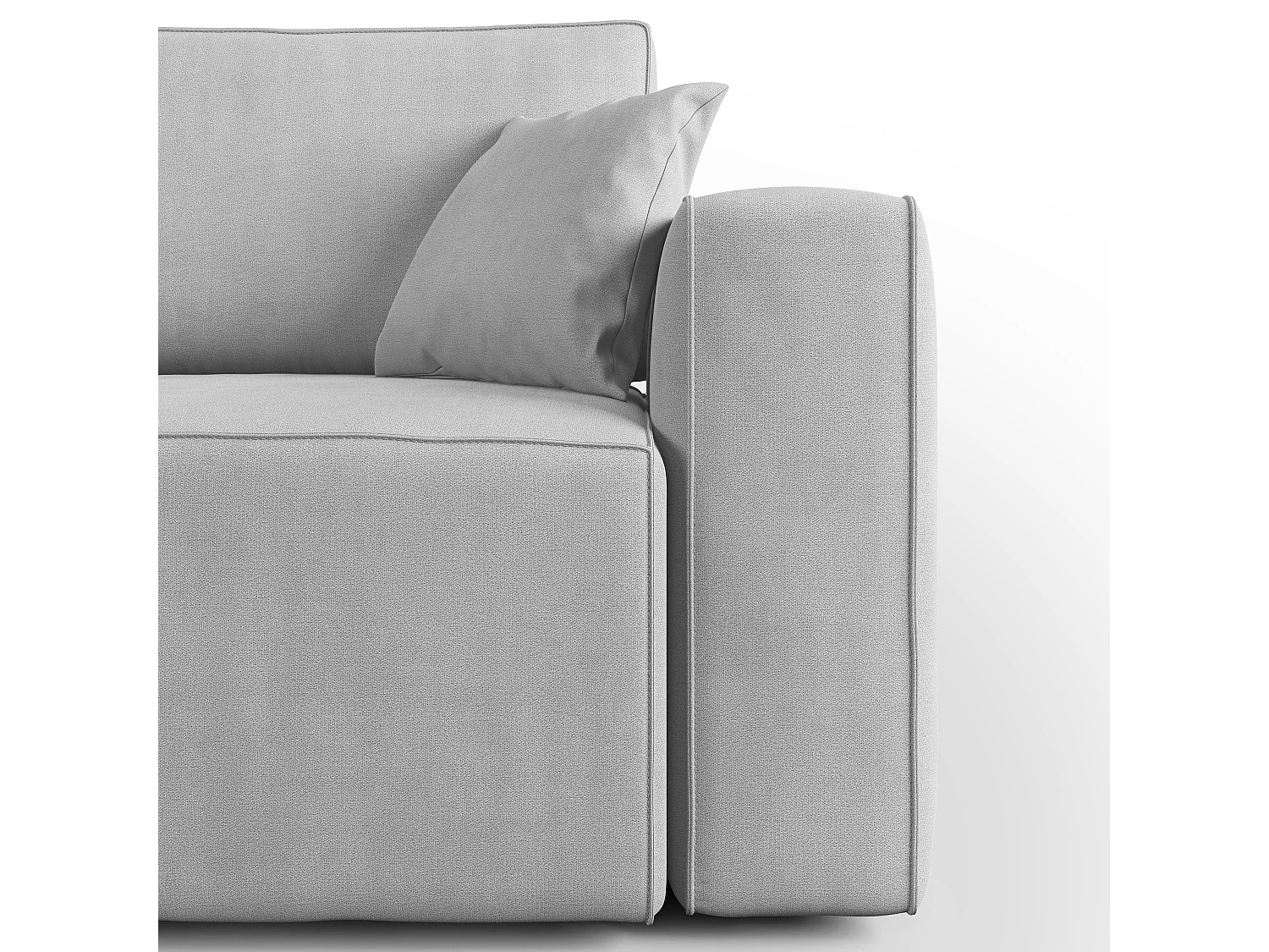 Morfeo Canapé avec assise amovible en tissu imperméable T02 215 cm gris clair