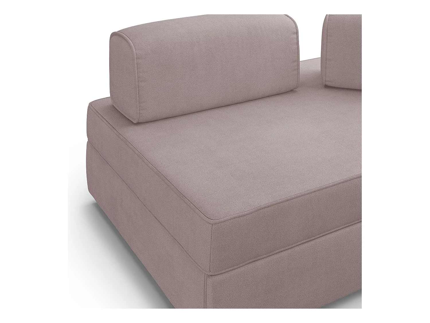 Liberty Canapé avec pouf amovible et dossier amovible en tissu imperméable T02 180 cm rose