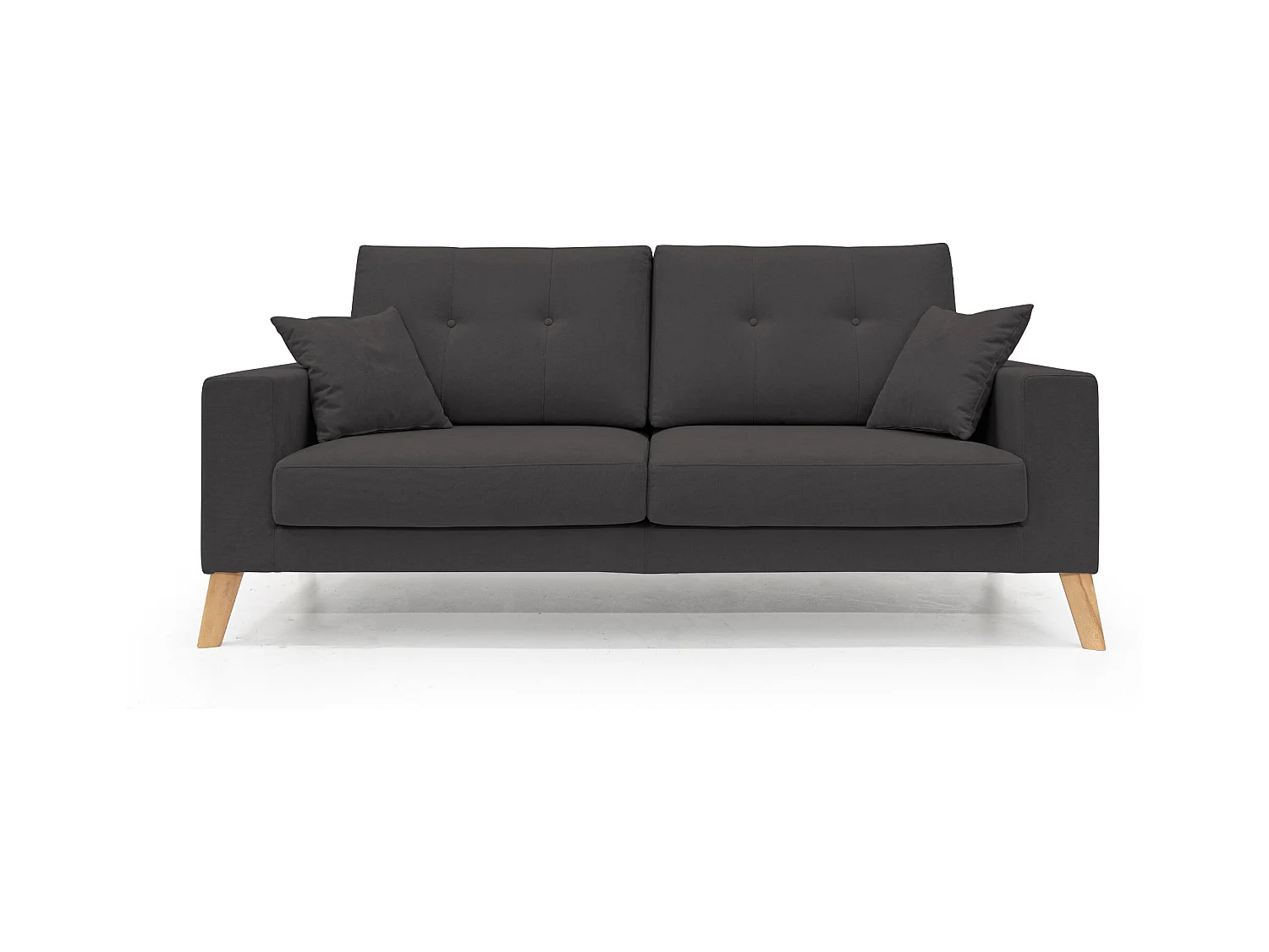 Danish modernes Sofa aus weichem, wasserfestem Stoff T02 206 cm schwarz