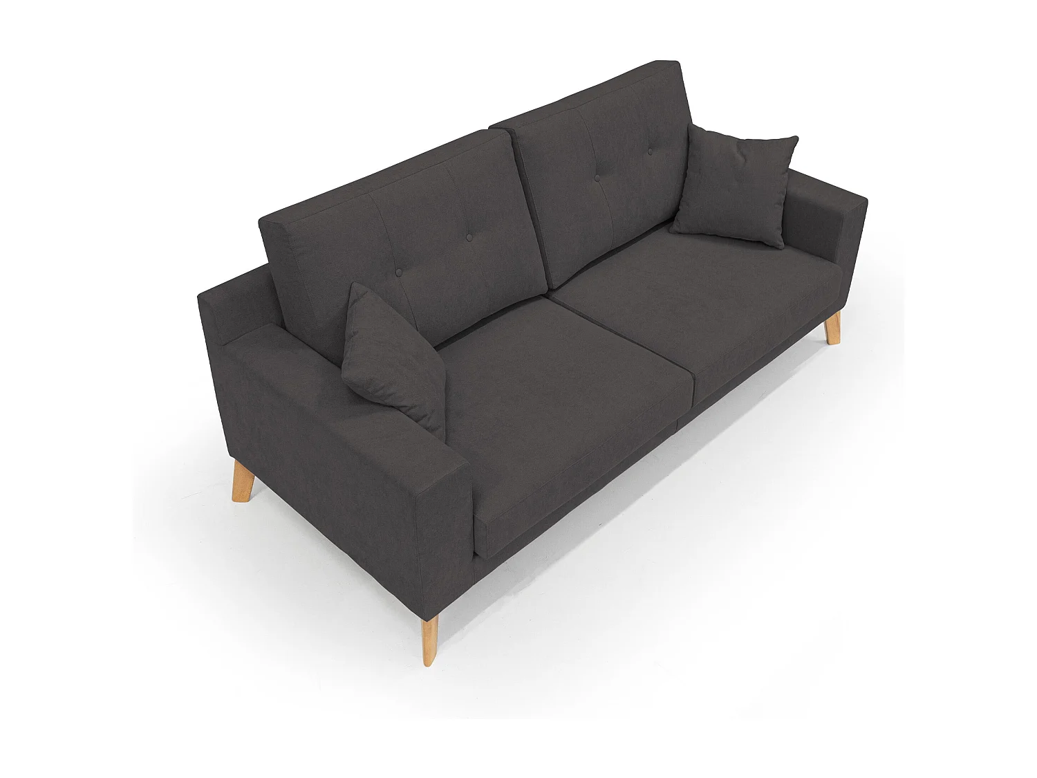 Danish Divano moderno in tessuto morbido impermeabile T02 206 cm nero