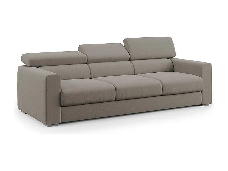 Dylan 3-Sitzer-Sofa mit Bettkastenauszug aus wasserfestem Baumwollartigem Stoff T13 240 cm taupe