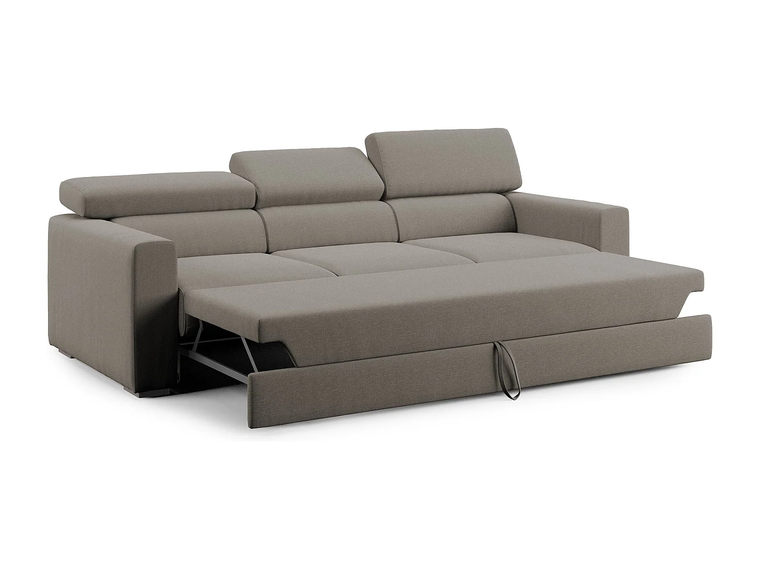 Dylan 3-Sitzer-Sofa mit Bettkastenauszug aus wasserfestem Baumwollartigem Stoff T13 240 cm taupe