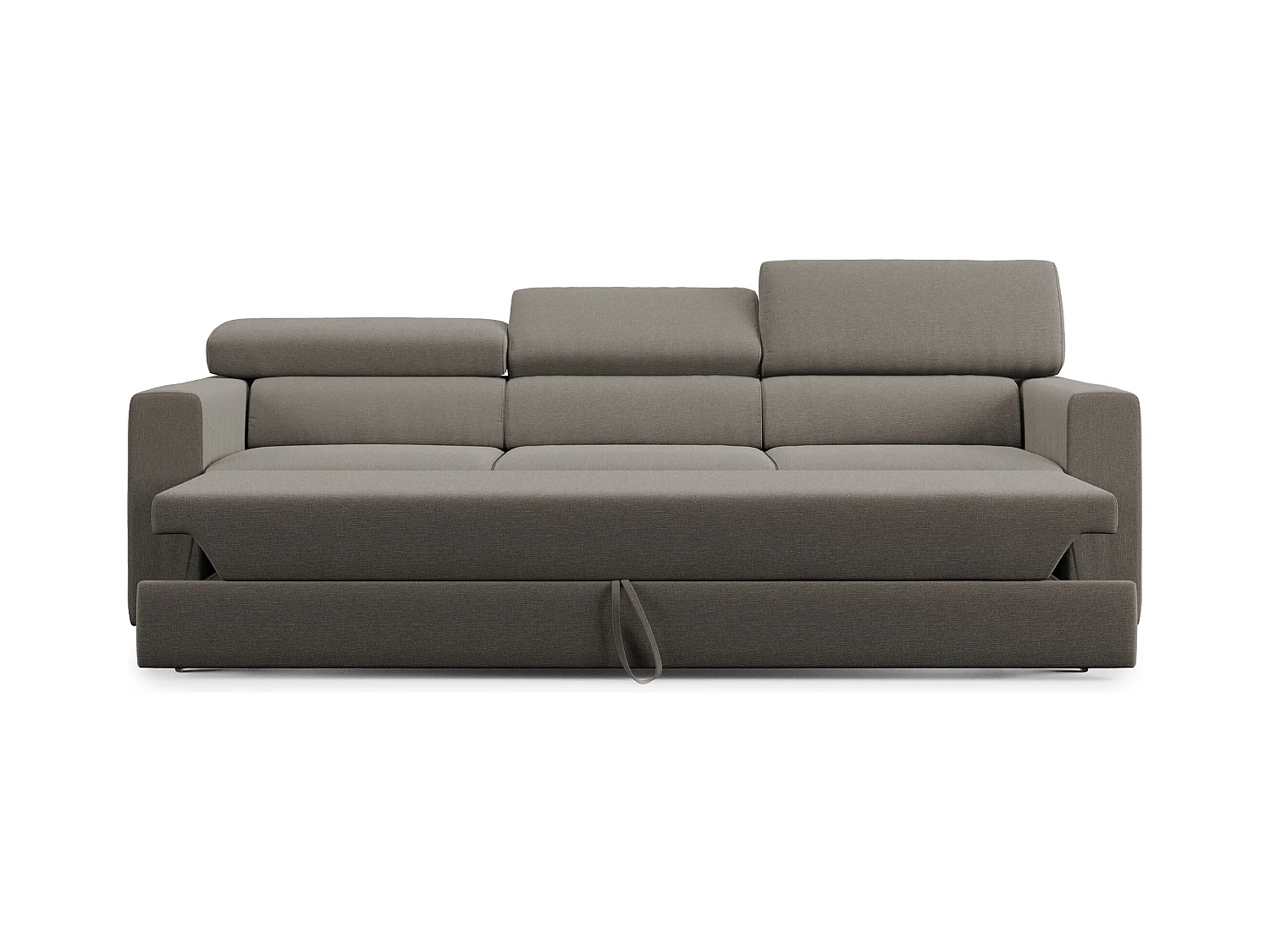 Dylan Canapé avec pouf amovible à 3 assises en tissu effet coton imperméable T13 240 cm taupe