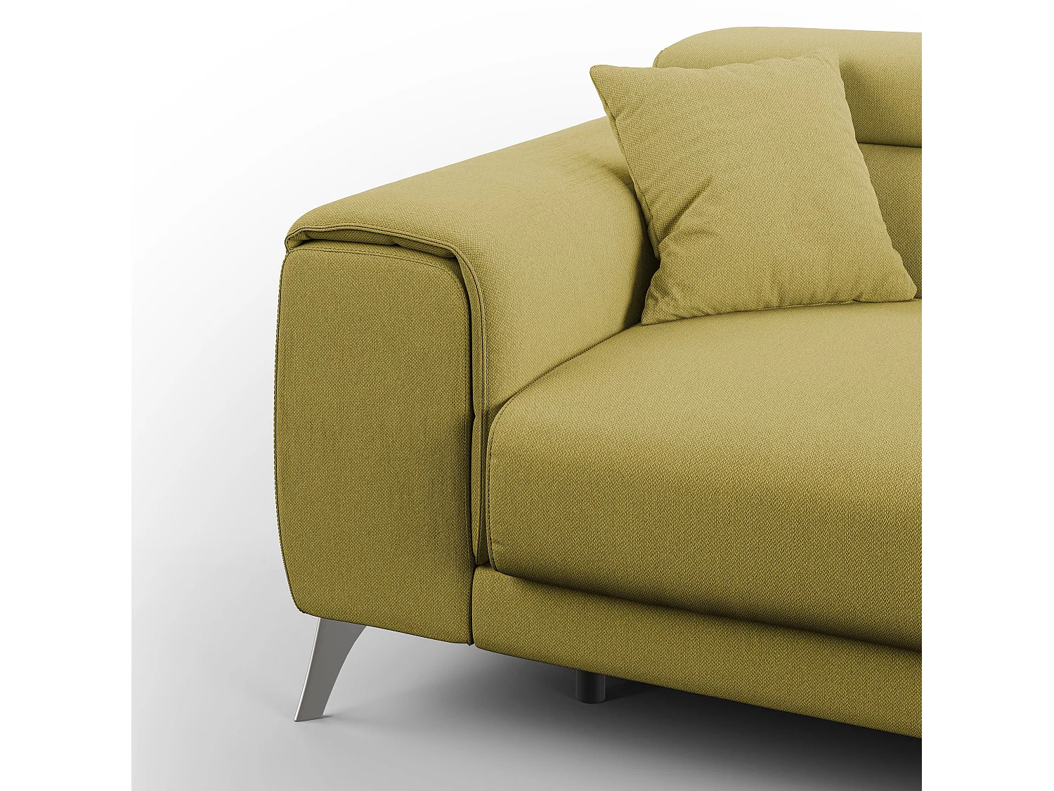 Fusion Divano con sedute allungabili in tessuto smacchiabile T05 215 cm giallo