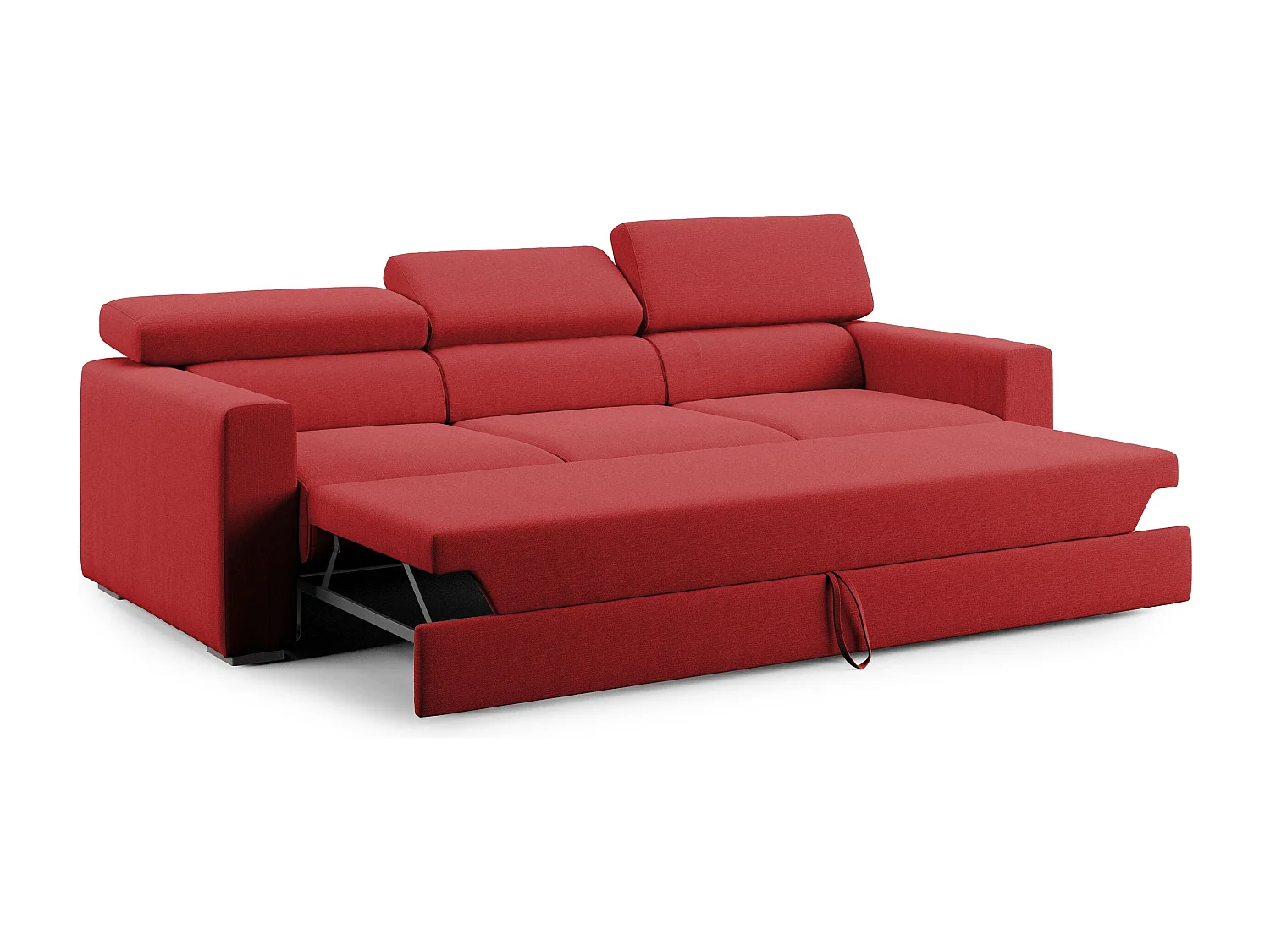 Dylan 3-Sitzer-Sofa mit Bettkastenauszug aus wasserfestem Baumwollartigem Stoff T13 240 cm rot