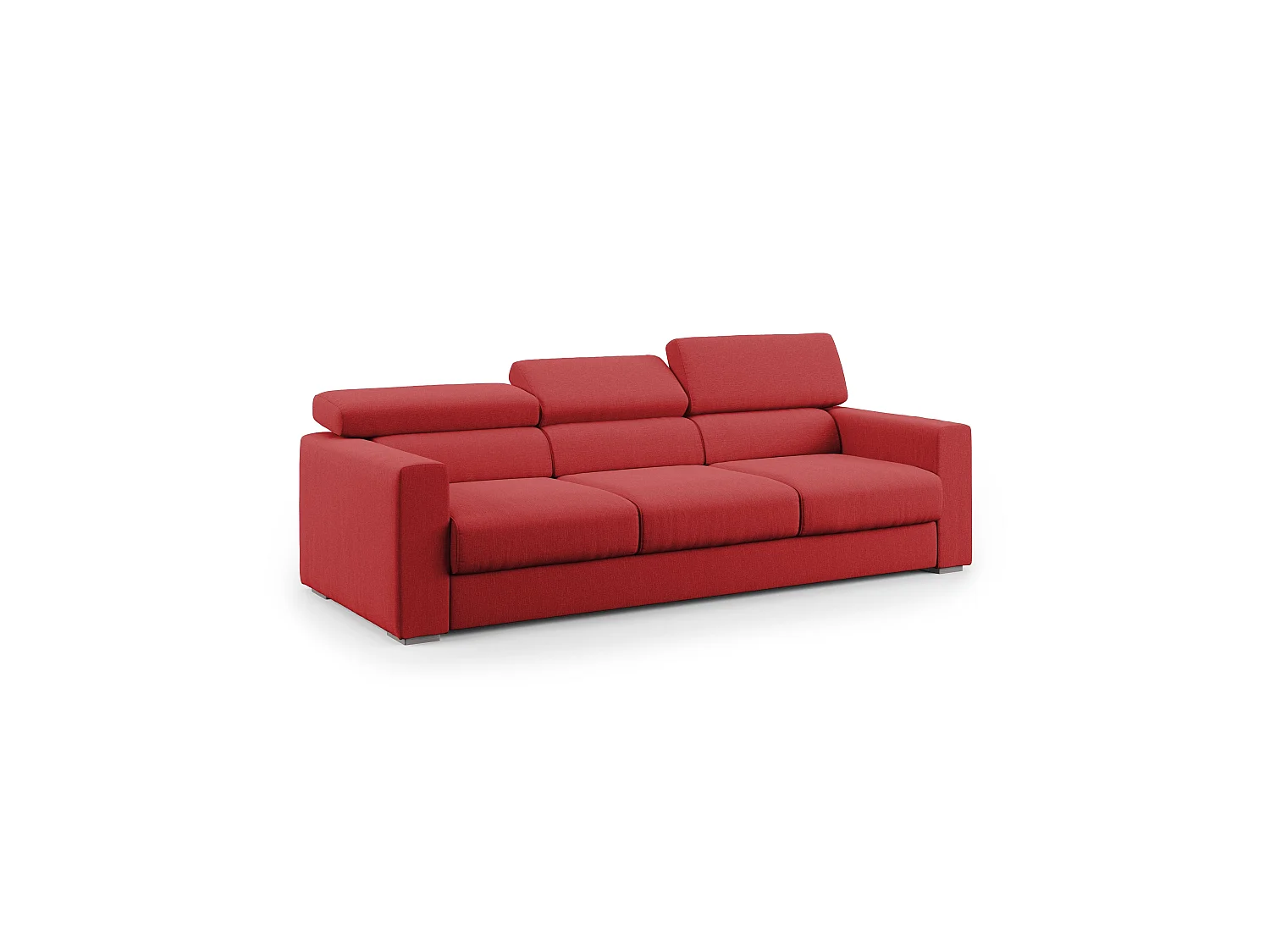 Dylan Divano a 3 sedute con estraibile a cassettone in tessuto simil cotone impermeabile T13 240 cm rosso