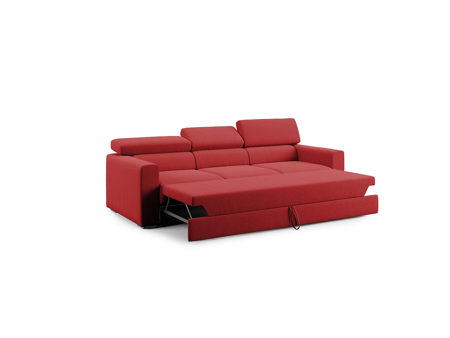 Dylan Divano a 3 sedute con estraibile a cassettone in tessuto simil cotone impermeabile T13 240 cm rosso