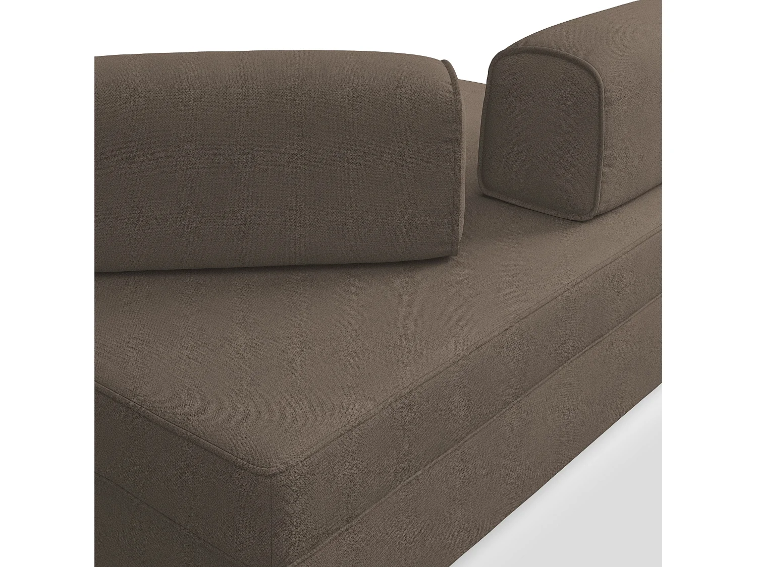 Liberty Sofa ohne ausziehbarer Ottomane mit beweglichen Rückenlehnen aus weichem wasserfestem Stoff T02 180 cm braun