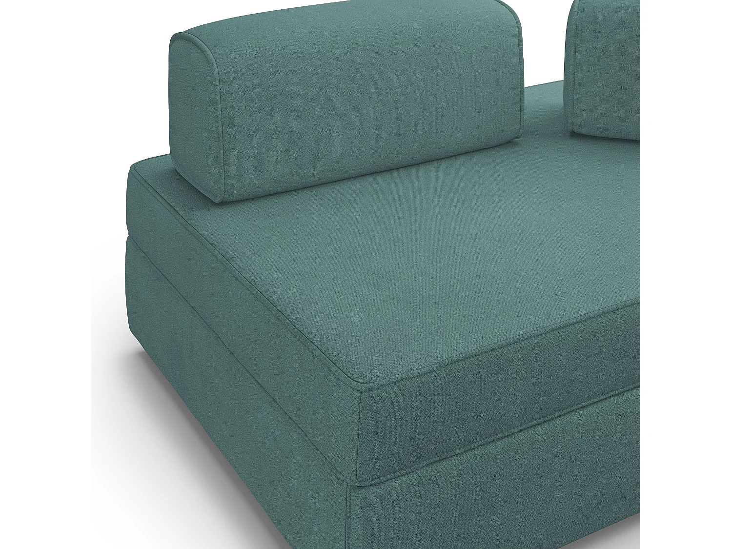 Liberty Sofá con puff extraíble y respaldo desmontable en tela impermeable 200 cm Verde/ Gris