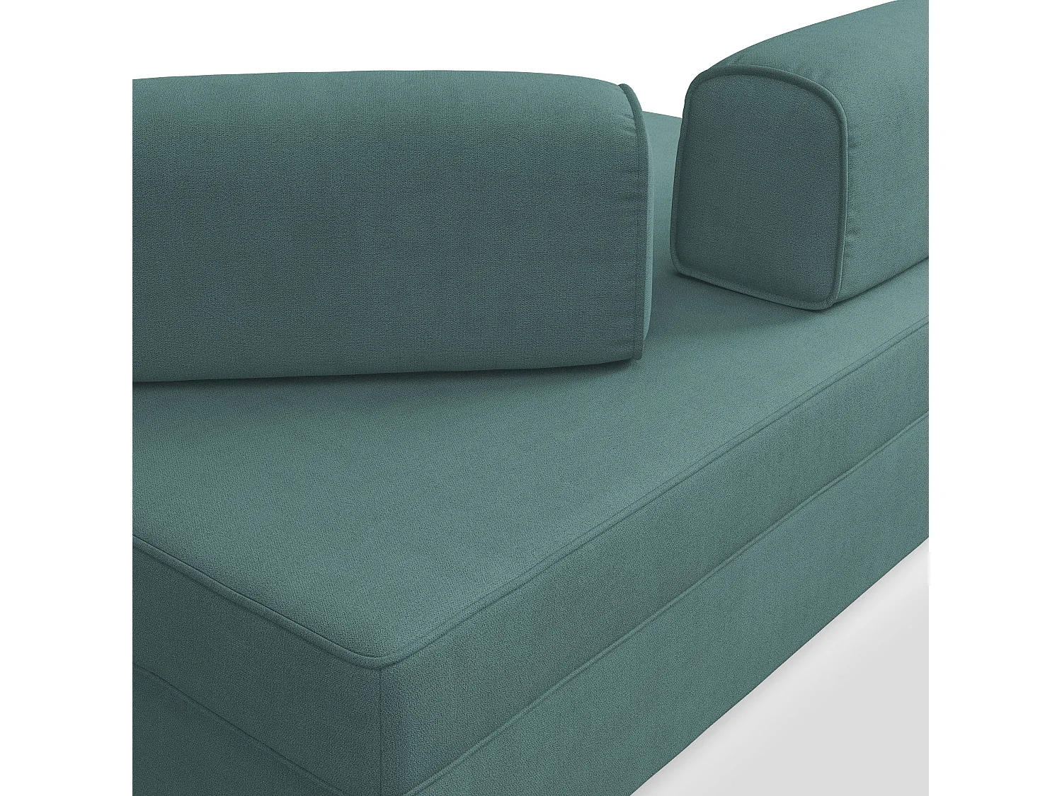Liberty Sofá con puff extraíble y respaldo desmontable en tela impermeable 200 cm Verde/ Gris