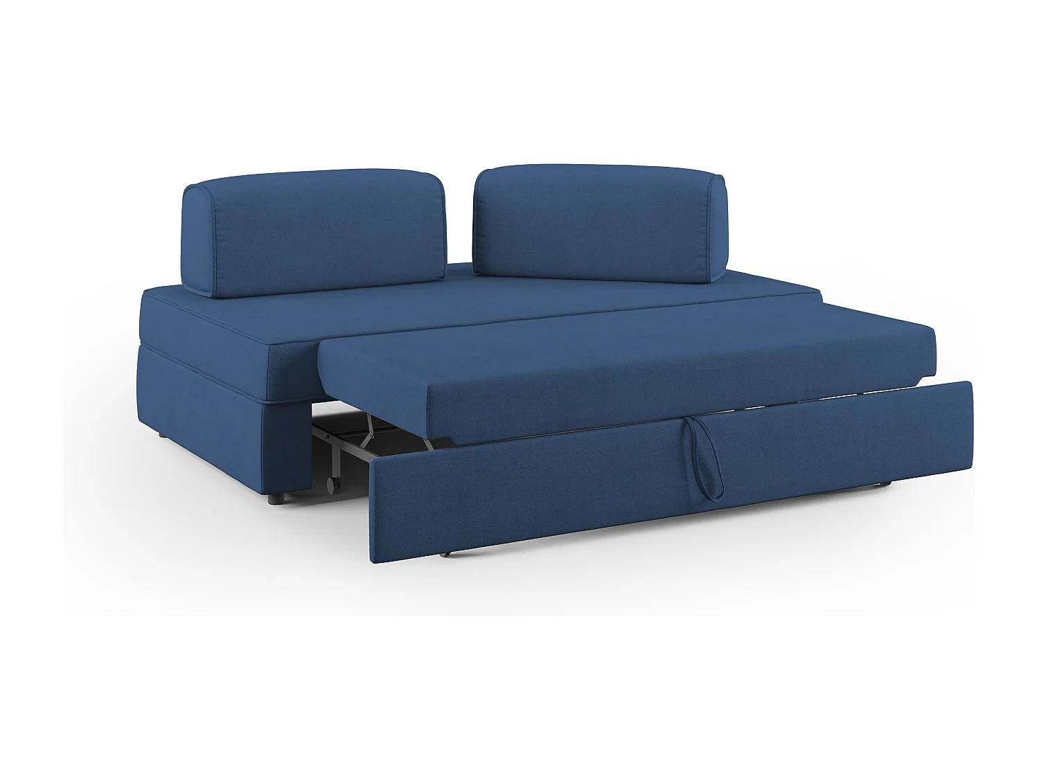 Liberty Sofa ohne ausziehbarer Ottomane mit beweglichen Rückenlehnen aus weichem wasserfestem Stoff T02 160 cm blau