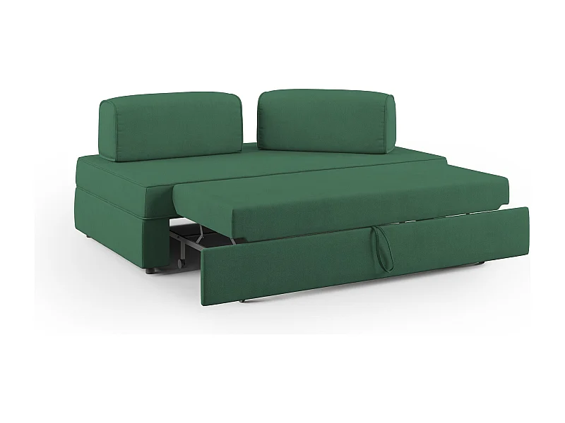 Liberty Canapé avec pouf amovible et dossier amovible en tissu imperméable T02 180 cm vert