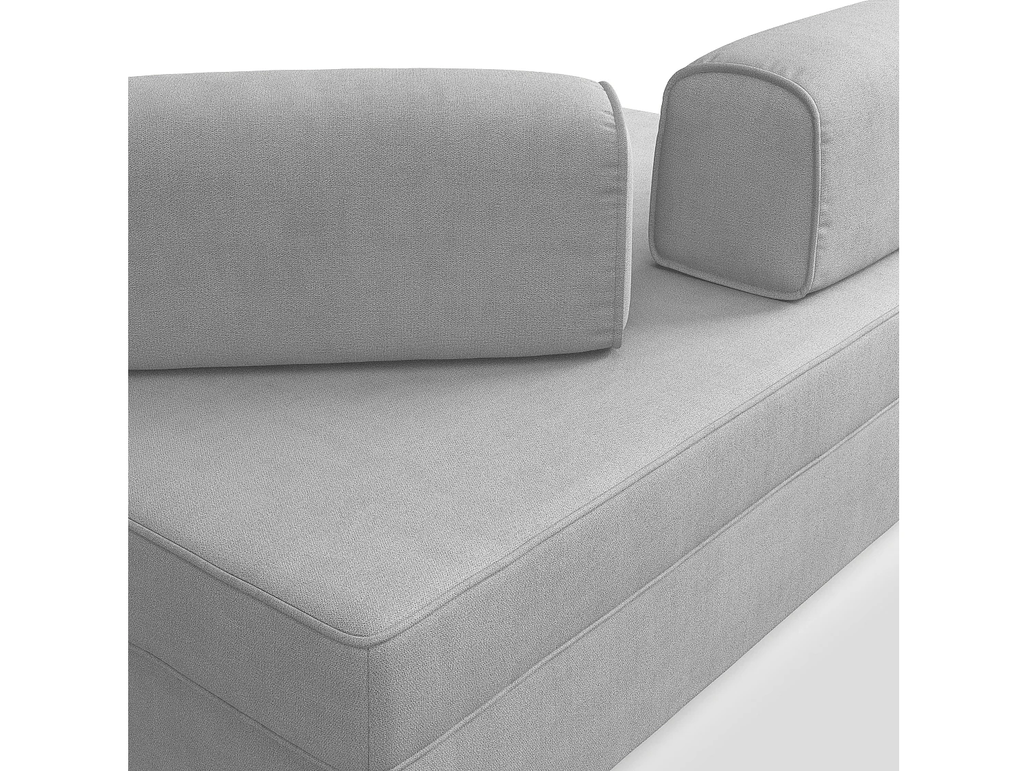 Liberty Canapé avec pouf amovible et dossier amovible en tissu imperméable T02 200 cm gris clair