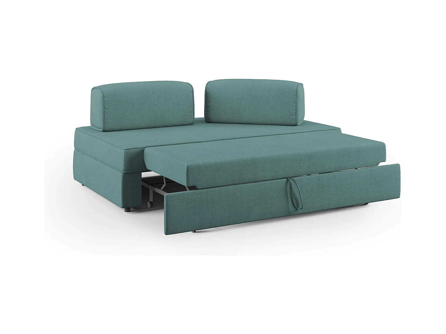 Liberty Canapé sans pouf amovible et dossier amovible en tissu imperméable T02 180 cm bleu canard