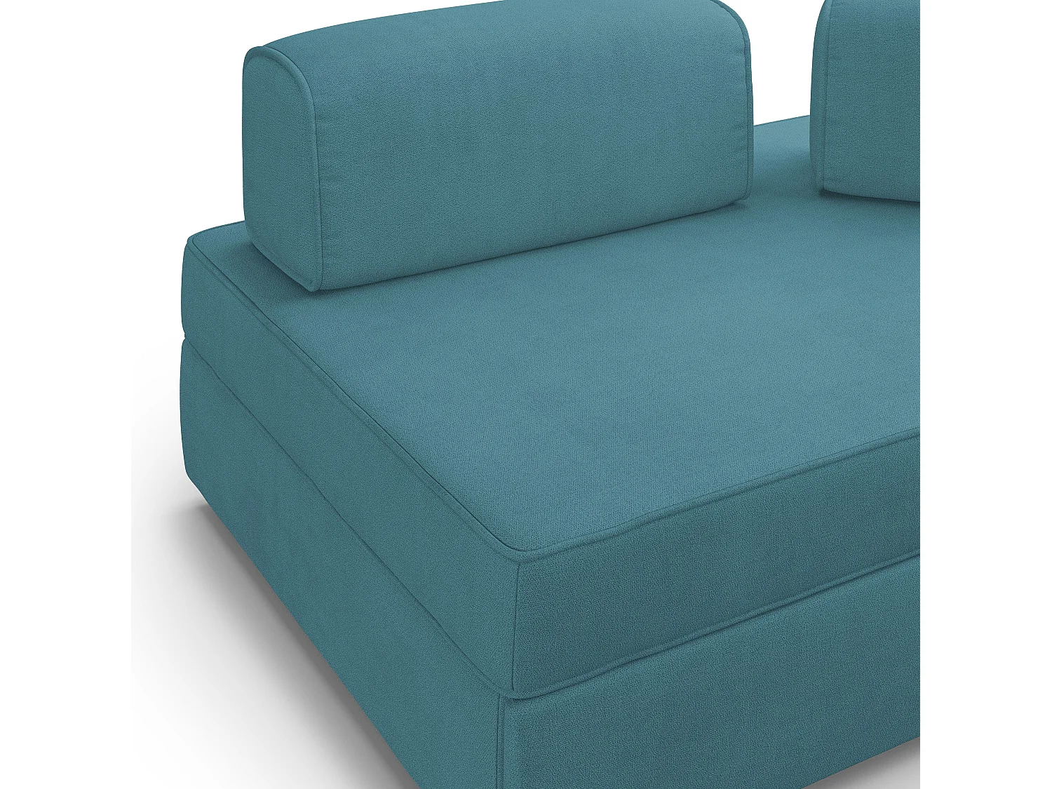Liberty Sofa mit ausziehbarer Ottomane und beweglichen Rückenlehnen aus weichem wasserfestem Stoff T02 180 cm hellblau