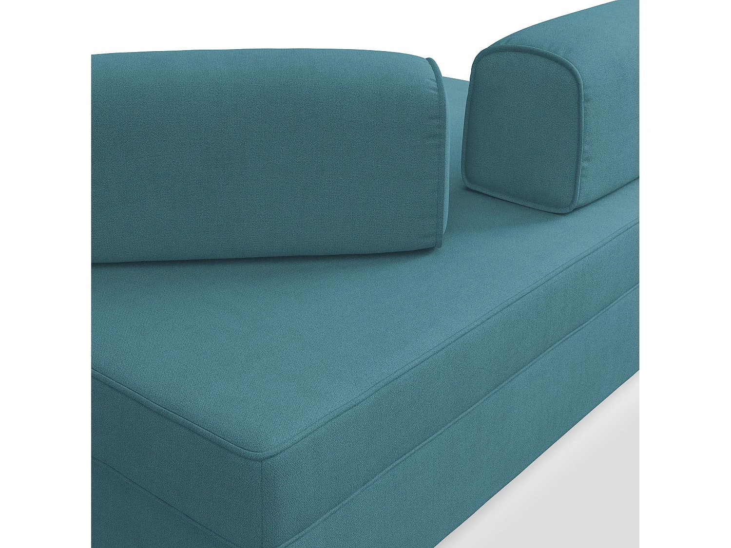 Liberty Sofa mit ausziehbarer Ottomane und beweglichen Rückenlehnen aus weichem wasserfestem Stoff T02 180 cm hellblau
