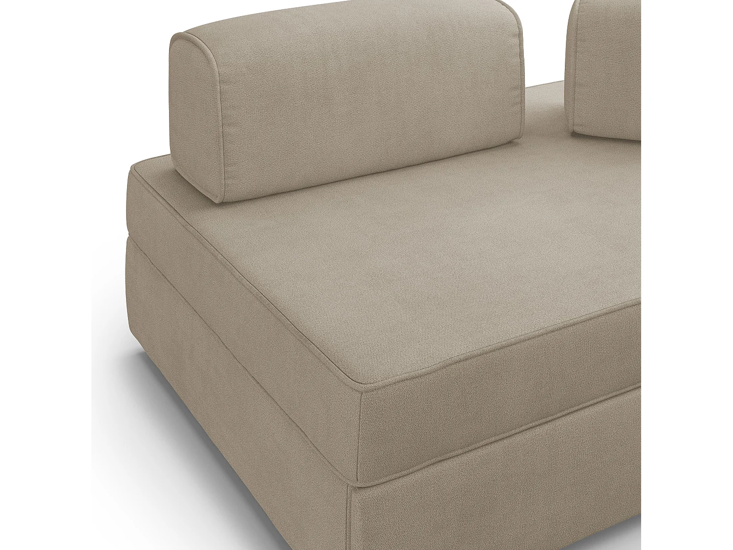 Liberty Divano senza pouf estraibile e schienali movibili in tessuto morbido impermeabile T02 200 cm beige