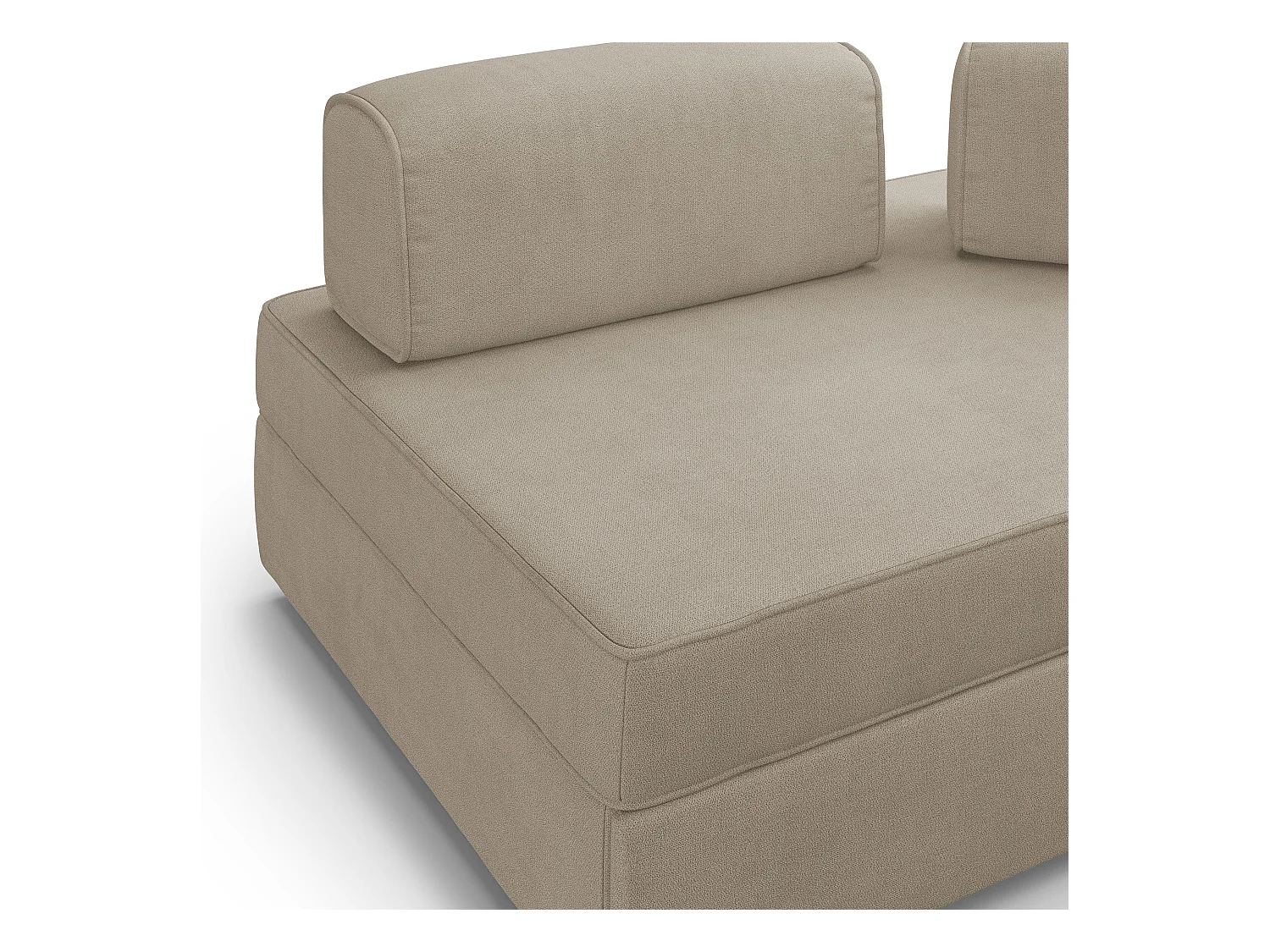 Liberty Canapé sans pouf amovible et dossier amovible en tissu imperméable T02 200 cm beige