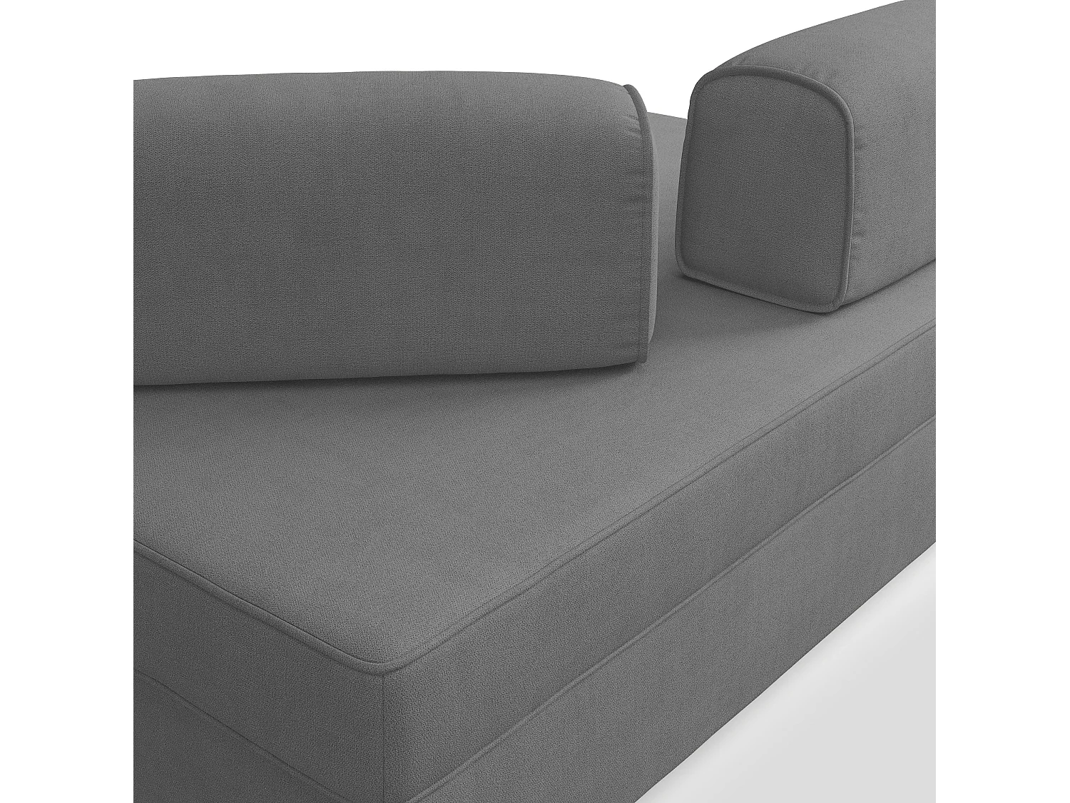 Liberty Sofa mit ausziehbarer Ottomane und beweglichen Rückenlehnen aus weichem wasserfestem Stoff T02 180 cm grau