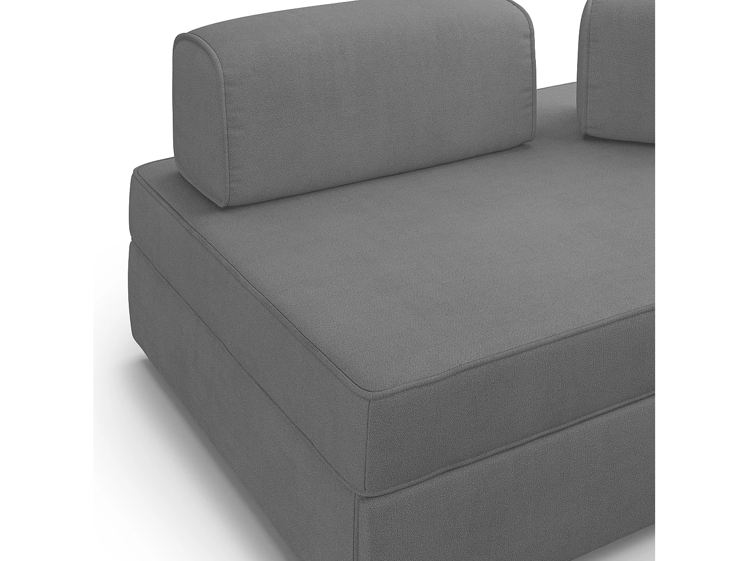 Liberty Canapé avec pouf amovible et dossier amovible en tissu imperméable T02 180 cm gris