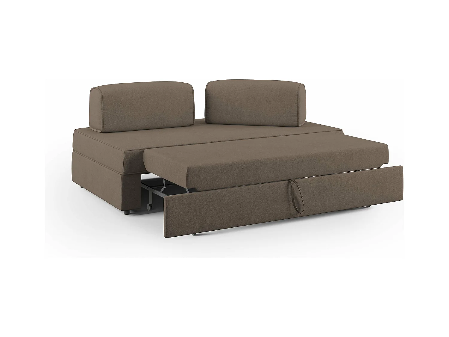 Liberty Canapé avec pouf amovible et dossier amovible en tissu imperméable T02 180 cm brun