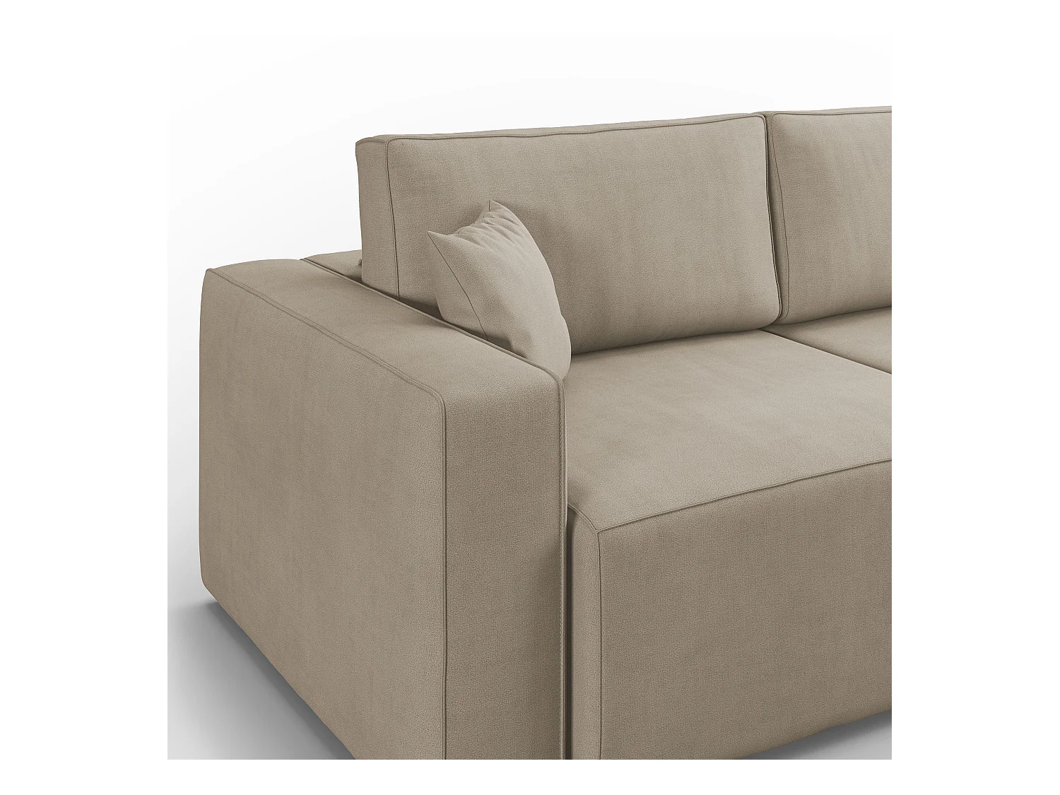 Morfeo Sofa mit ausziehbaren Sitzen aus weichem wasserfestem Stoff T02 215 cm beige