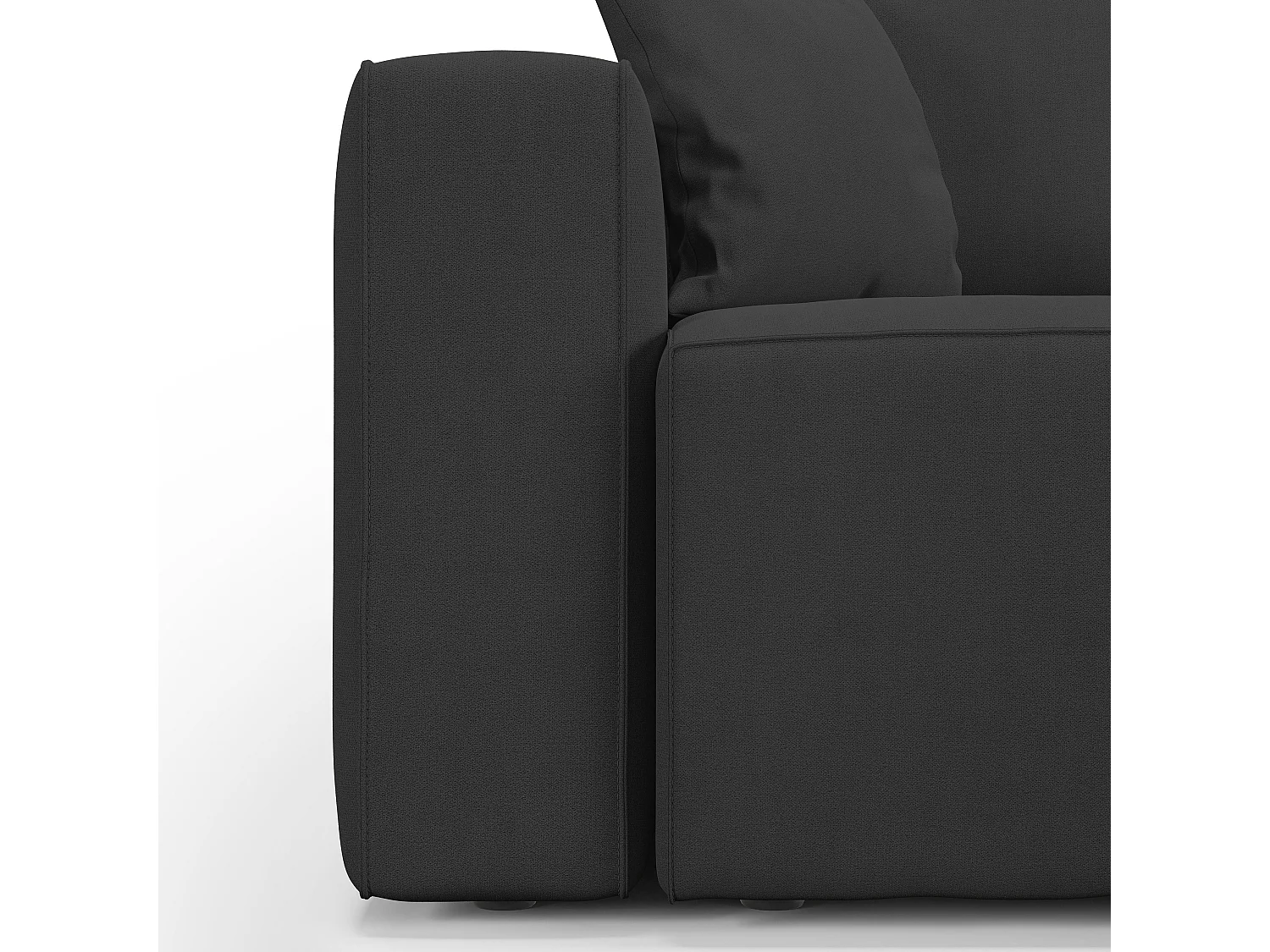 Morfeo Sofa mit 3 asuziehbaren Sitzen aus weichem wasserfestem Stoff T02 245 cm schwarz