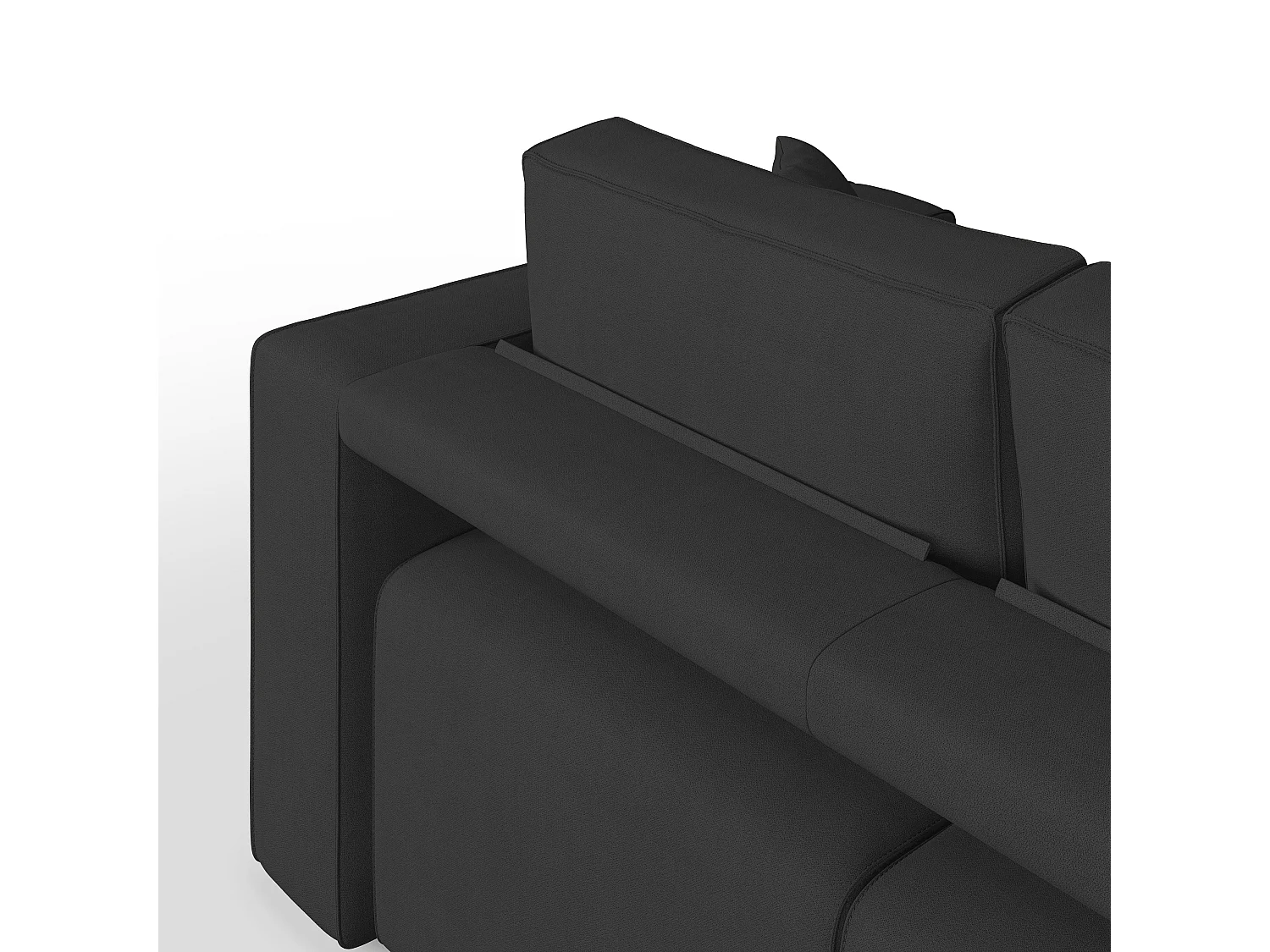 Morfeo Sofa mit 3 asuziehbaren Sitzen aus weichem wasserfestem Stoff T02 245 cm schwarz