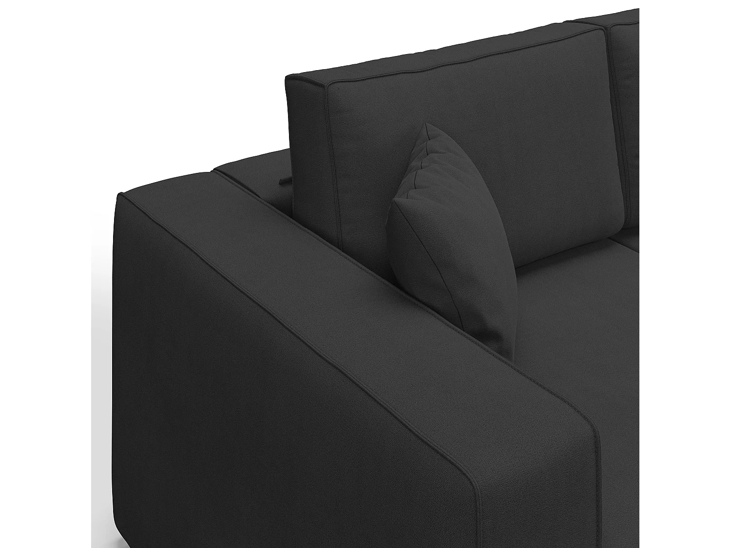 Morfeo Sofá con asiento extraíble en tela impermeable 245 cm Negro