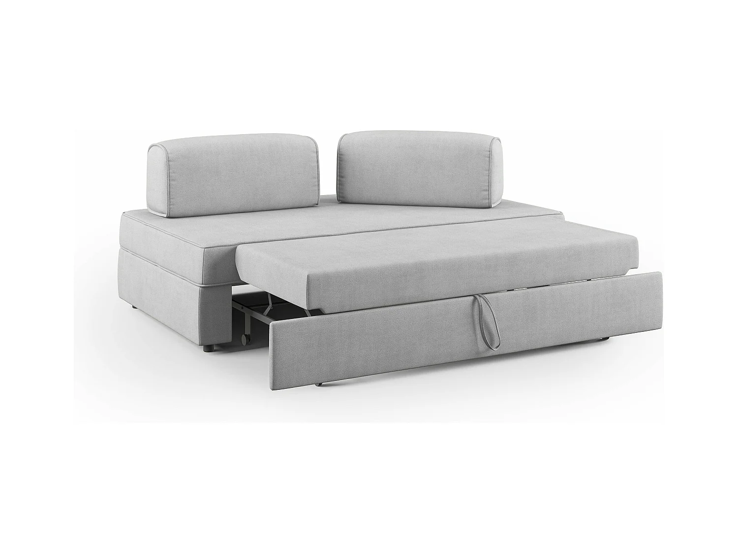 Liberty Canapé sans pouf amovible et dossier amovible en tissu imperméable T02 160 cm gris clair