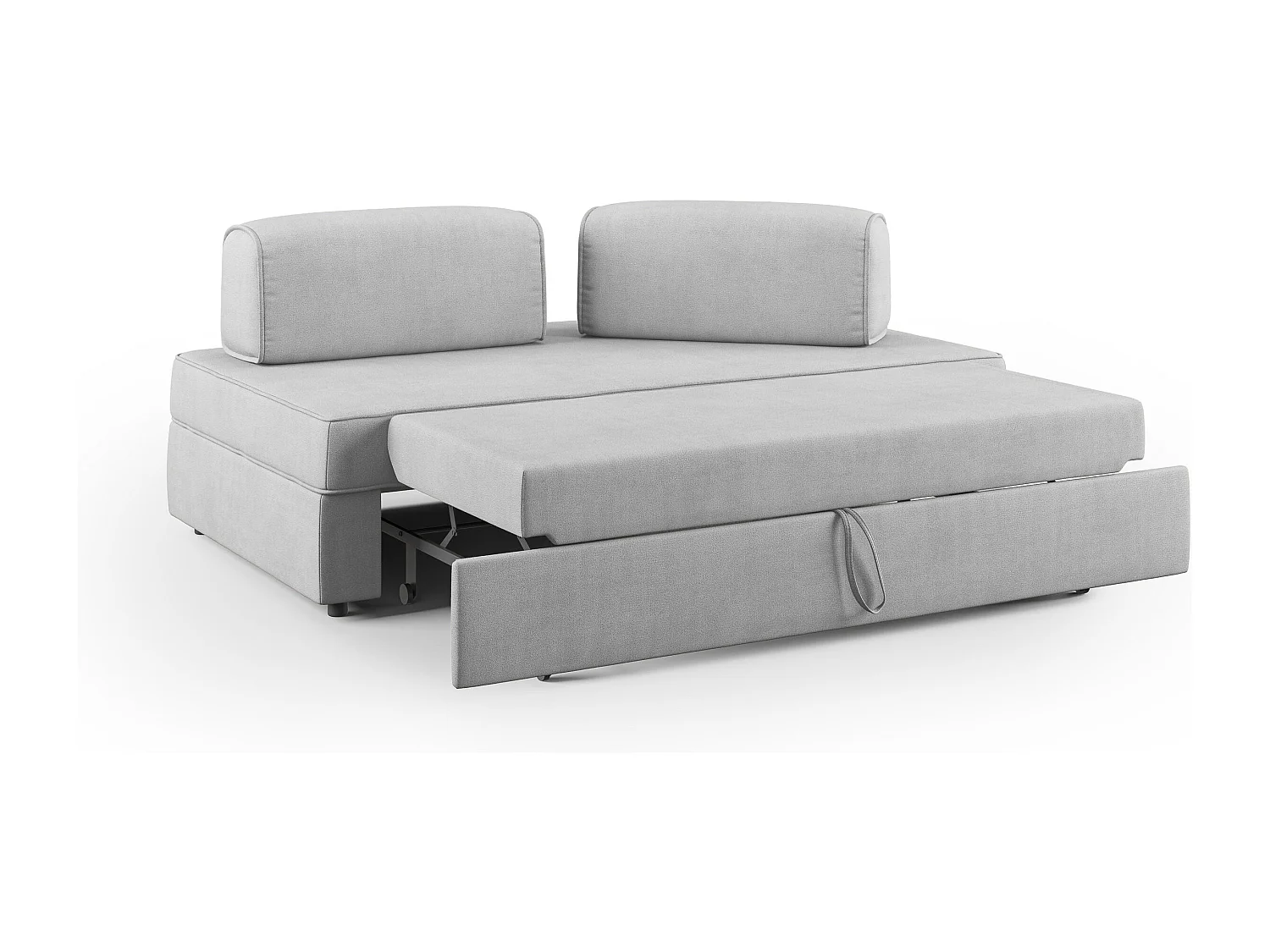 Liberty Canapé sans pouf amovible et dossier amovible en tissu imperméable T02 160 cm gris clair