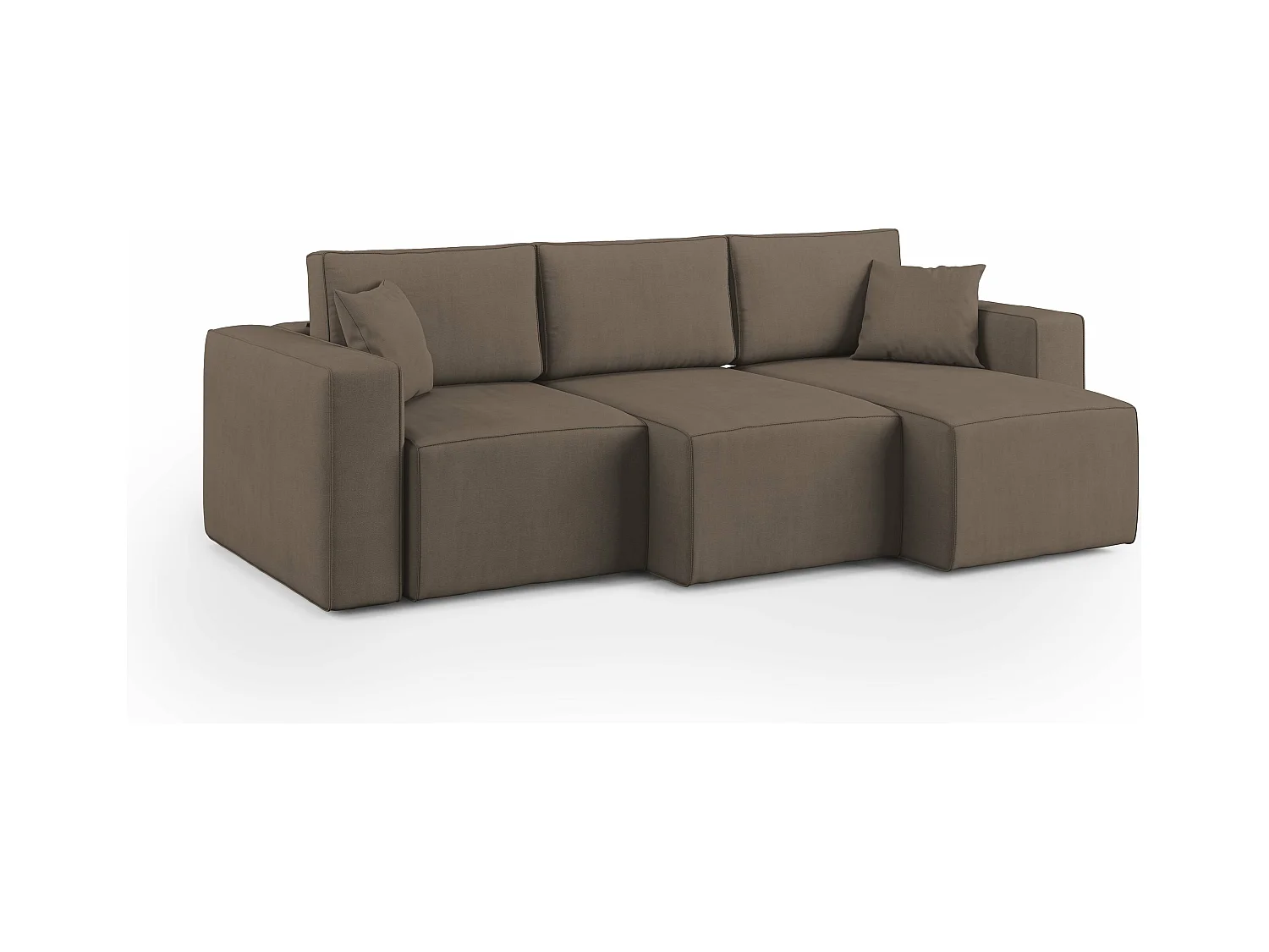 Morfeo Canapé avec 3 assises amovibles en tissu doux imperméable T02 245 cm brun