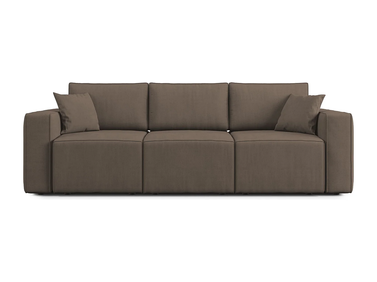 Morfeo Canapé avec 3 assises amovibles en tissu doux imperméable T02 245 cm brun