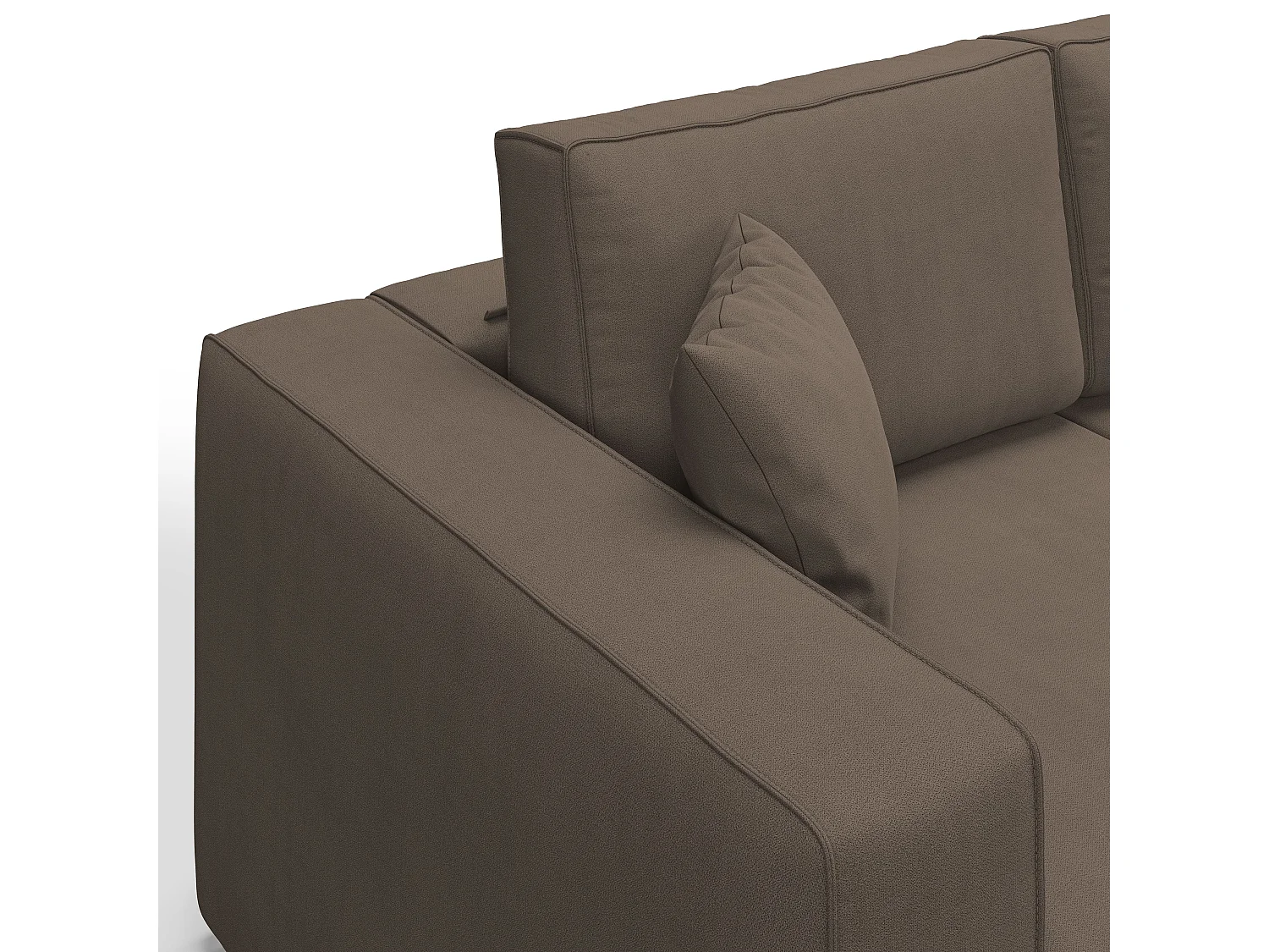 Morfeo Canapé avec 3 assises amovibles en tissu doux imperméable T02 245 cm brun