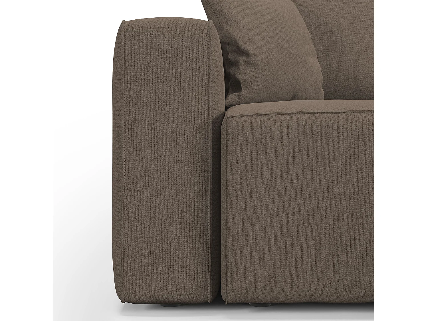 Morfeo Canapé avec 3 assises amovibles en tissu doux imperméable T02 245 cm brun