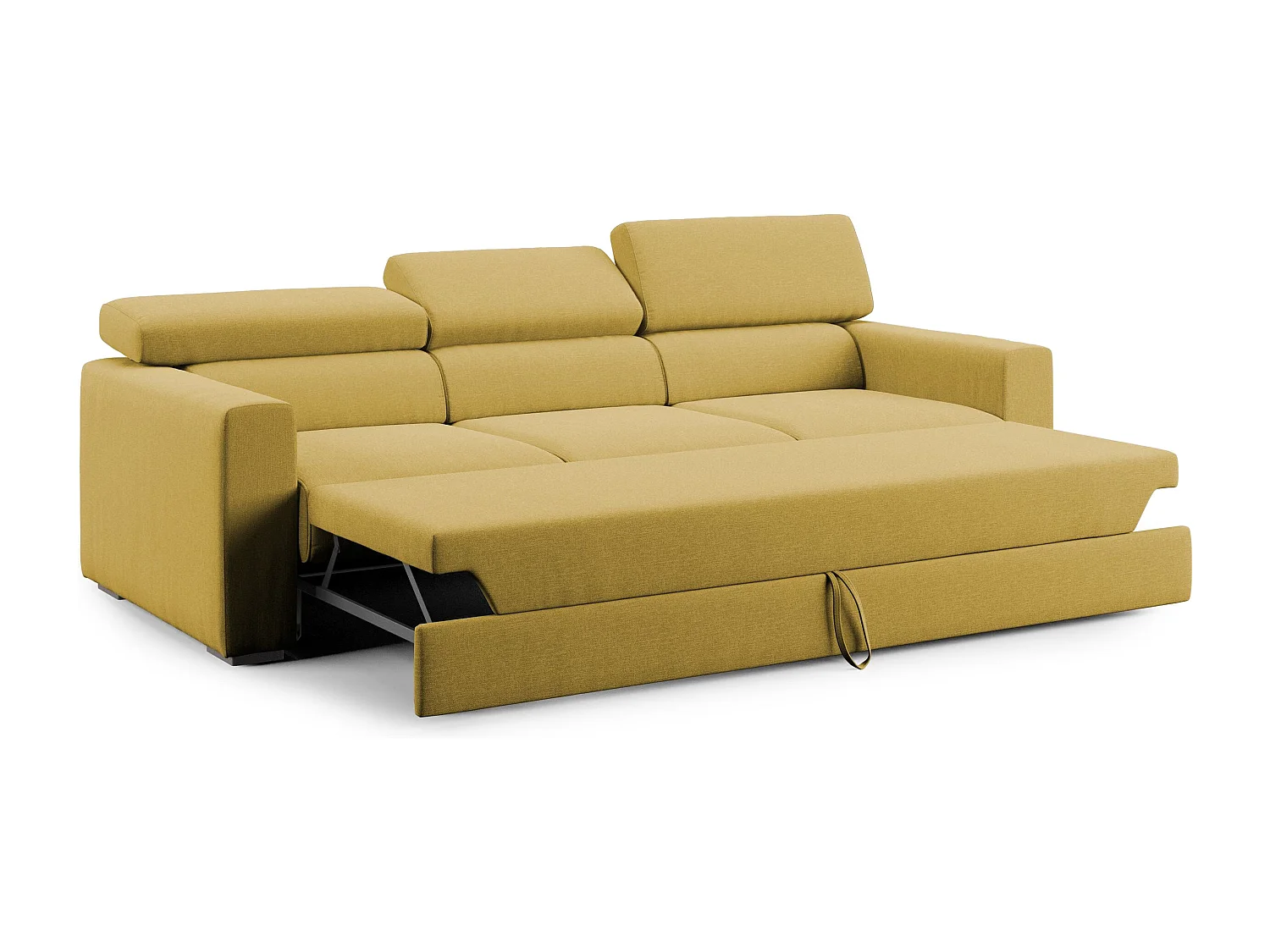 Dylan Divano a 3 sedute con estraibile a cassettone in tessuto simil cotone impermeabile T13 240 cm giallo